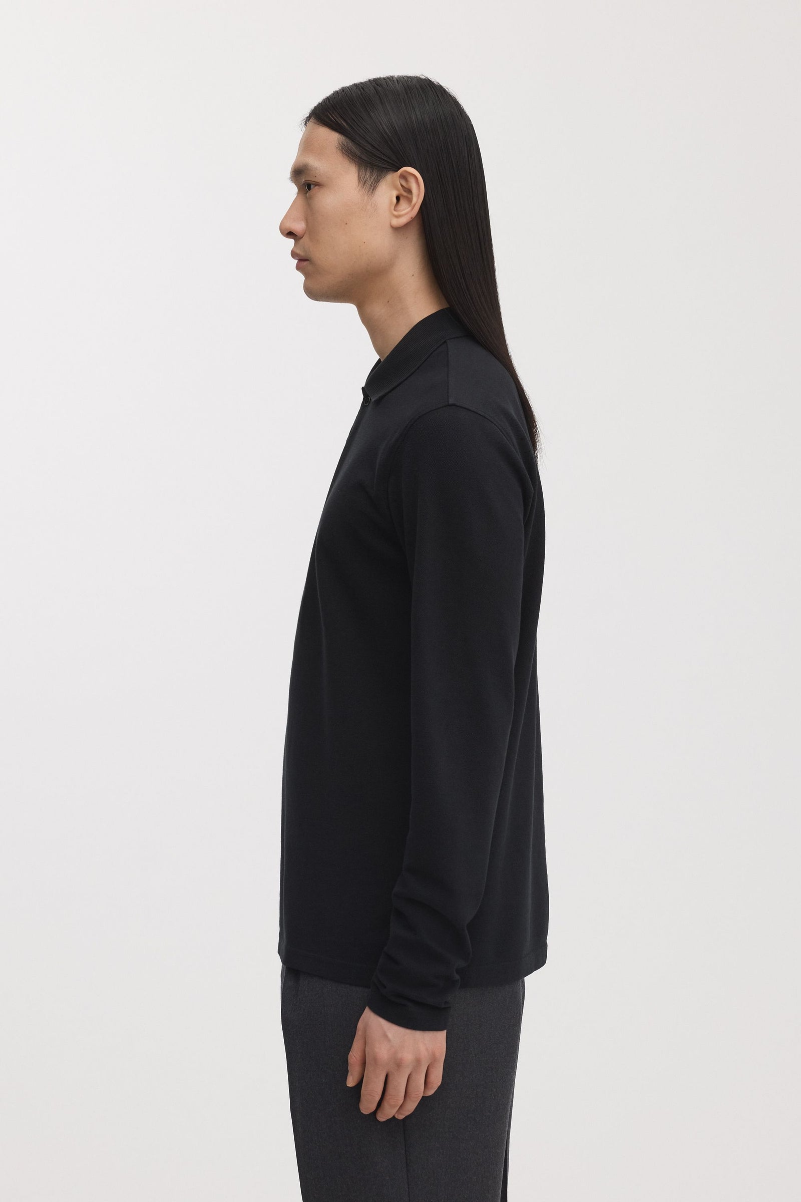 Long Sleeve Pique Polo