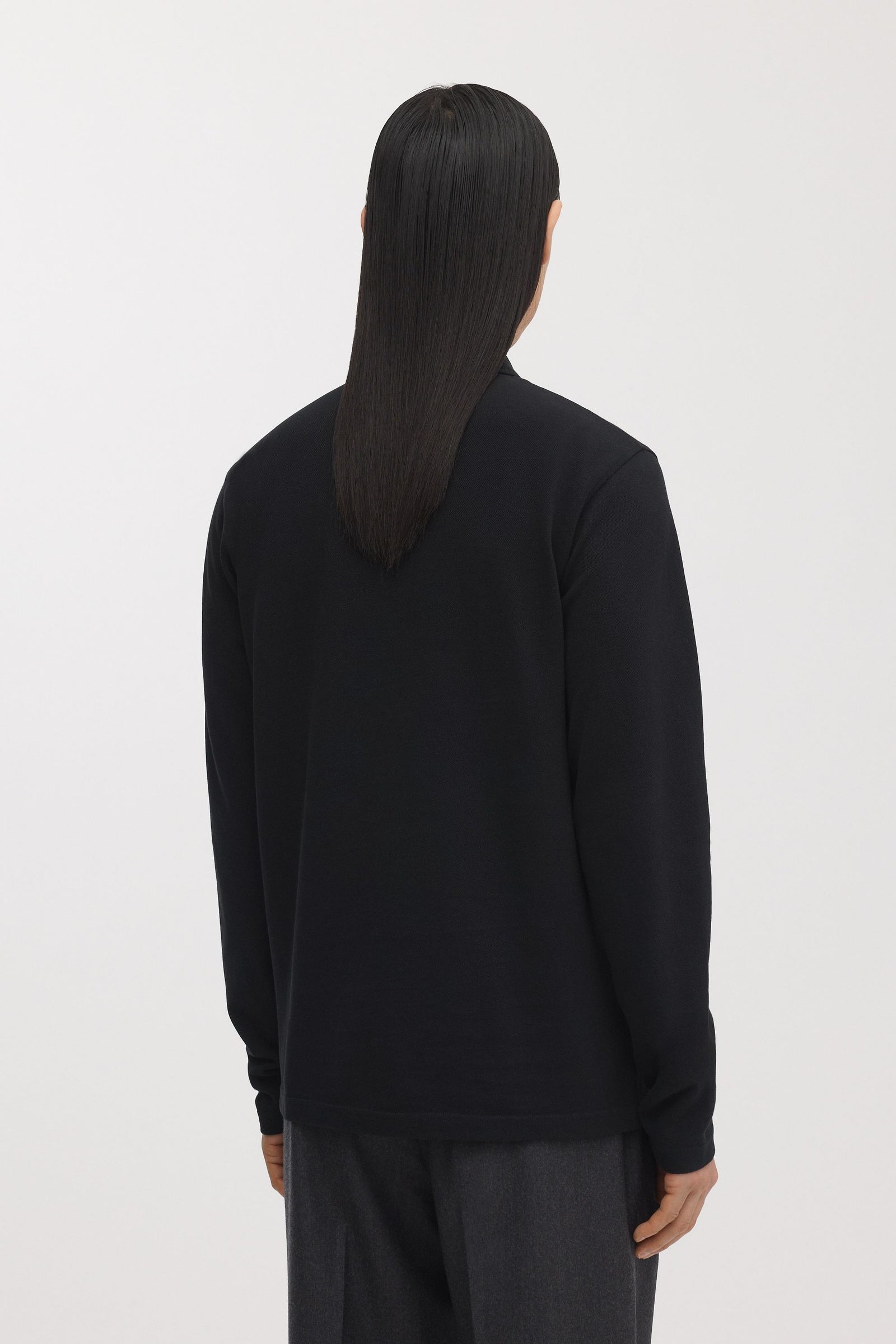 Long Sleeve Pique Polo
