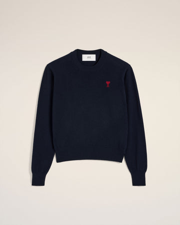 Navy Wool Ami de Coeur Crew Neck Sweater