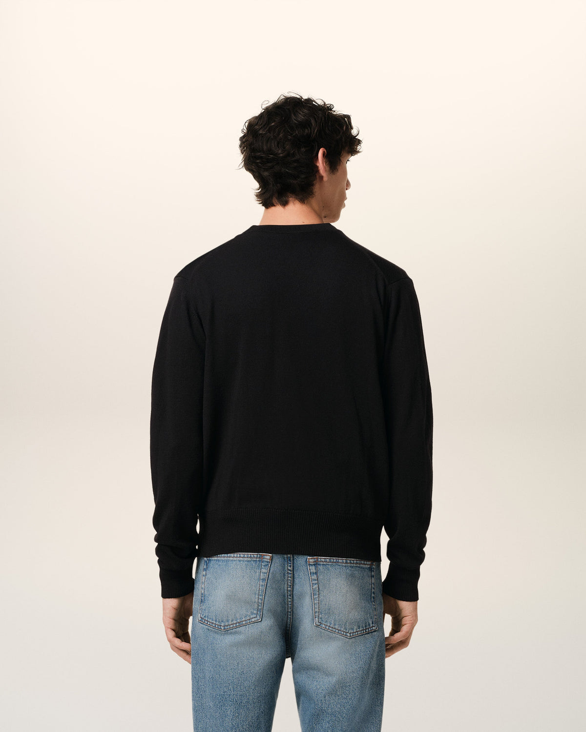 Black Wool Ami de Coeur Cardigan