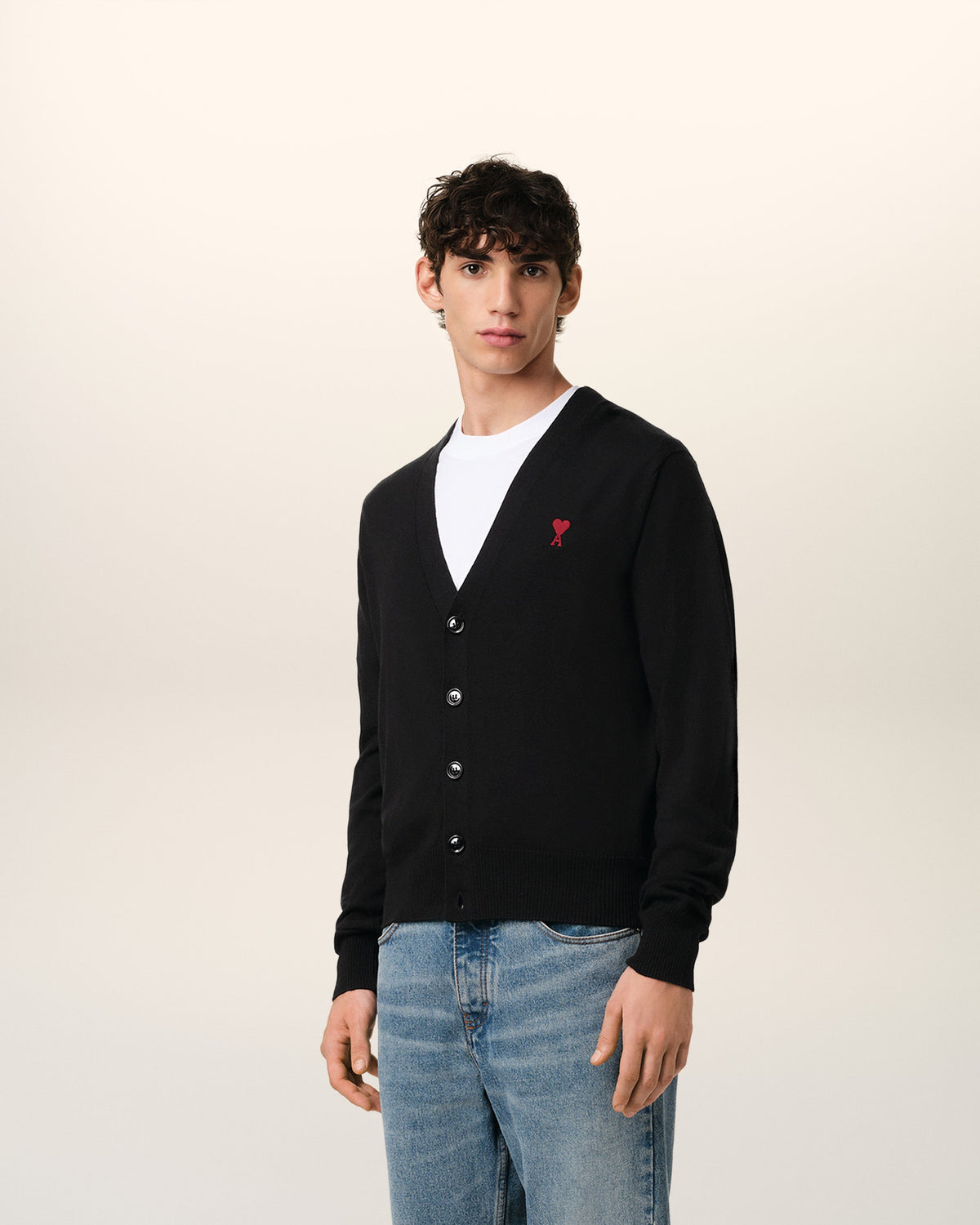 Black Wool Ami de Coeur Cardigan