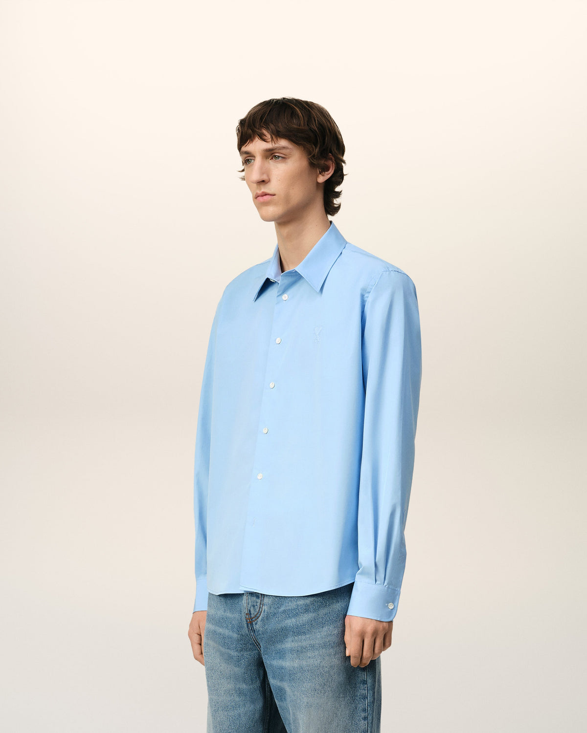 Blue Cotton Ami de Coeur Classic Shirt