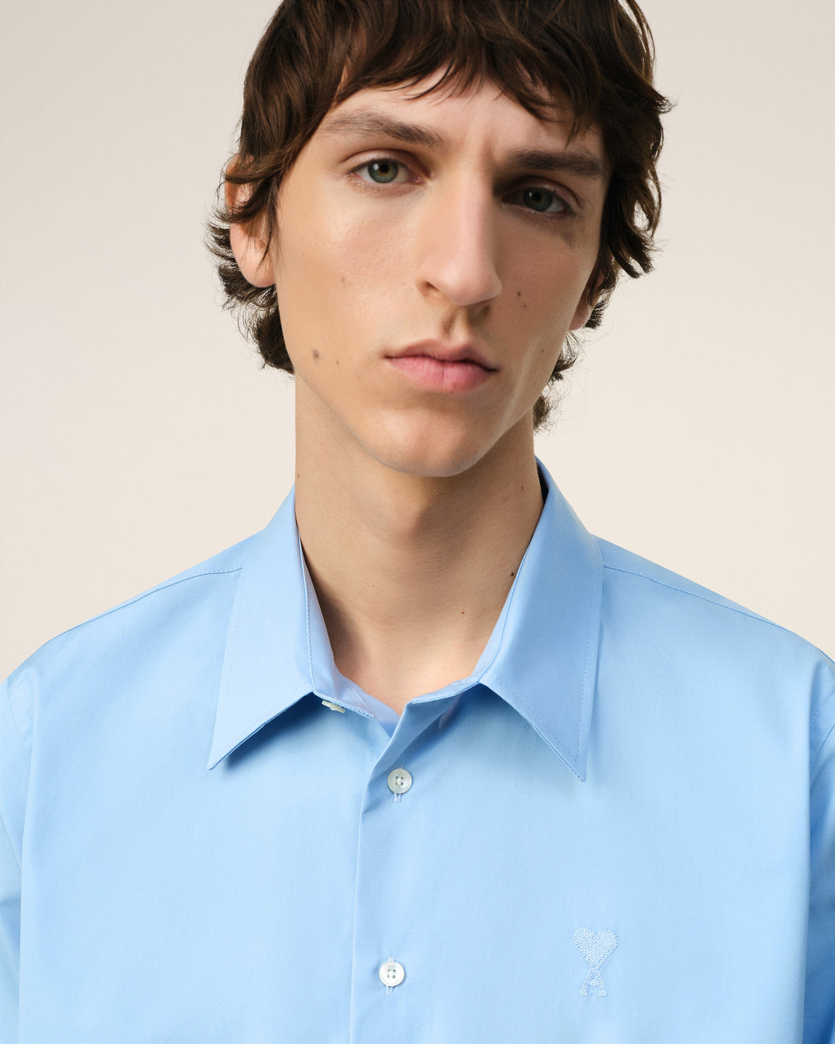 Blue Cotton Ami de Coeur Classic Shirt