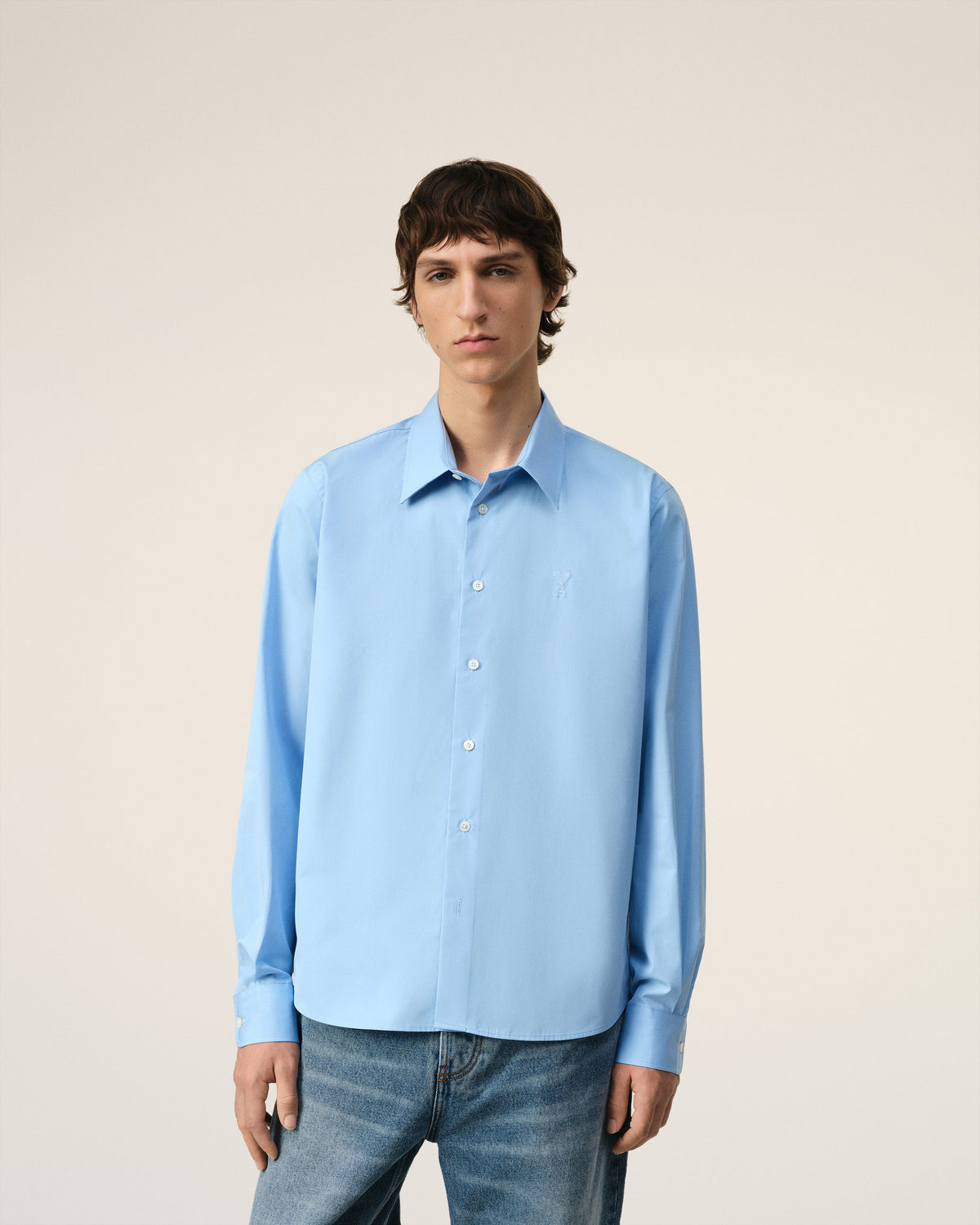 Blue Cotton Ami de Coeur Classic Shirt