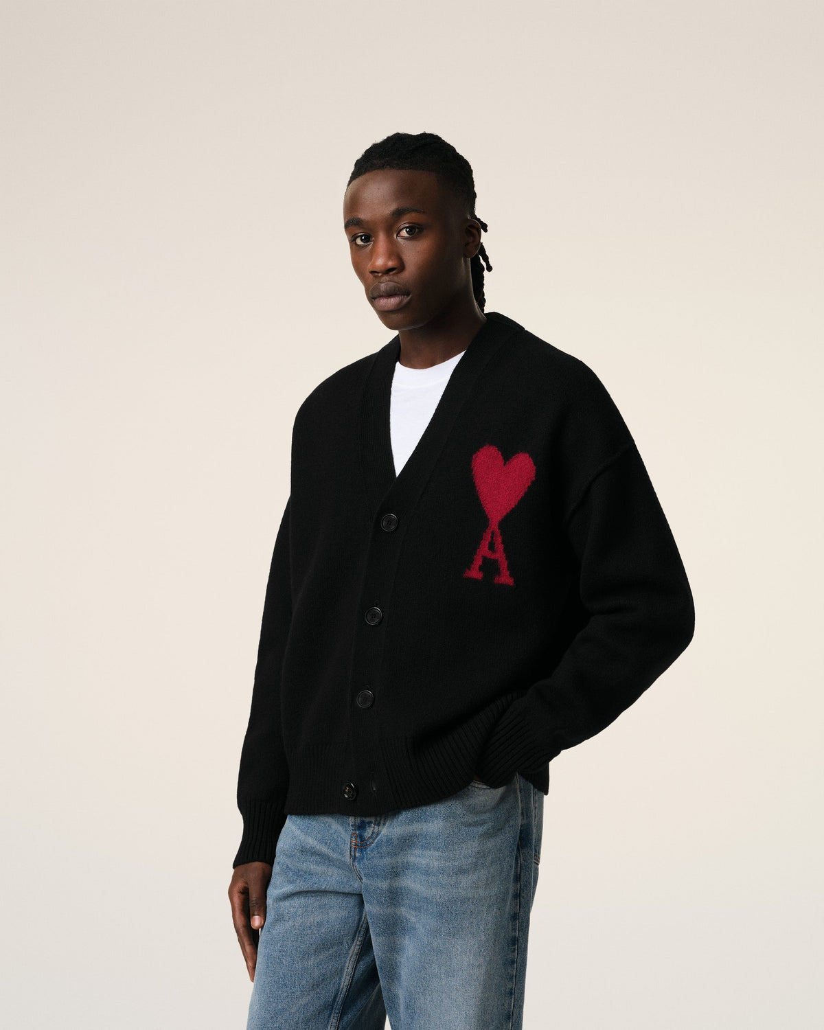 Black Wool Ami de Coeur Cardigan