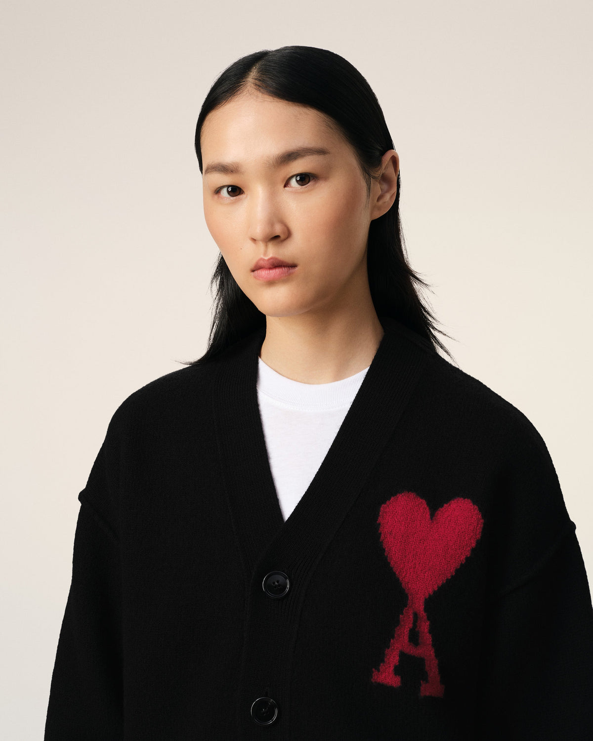 Black Wool Ami de Coeur Cardigan