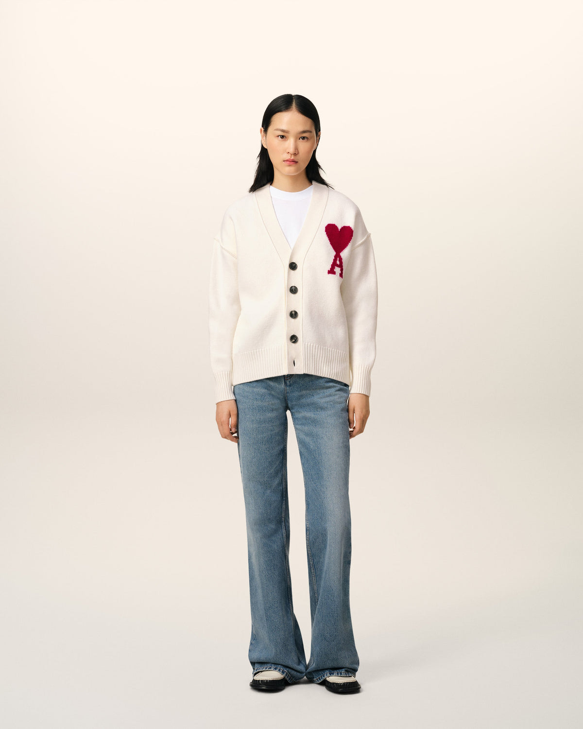 White Wool Ami de Coeur Cardigan
