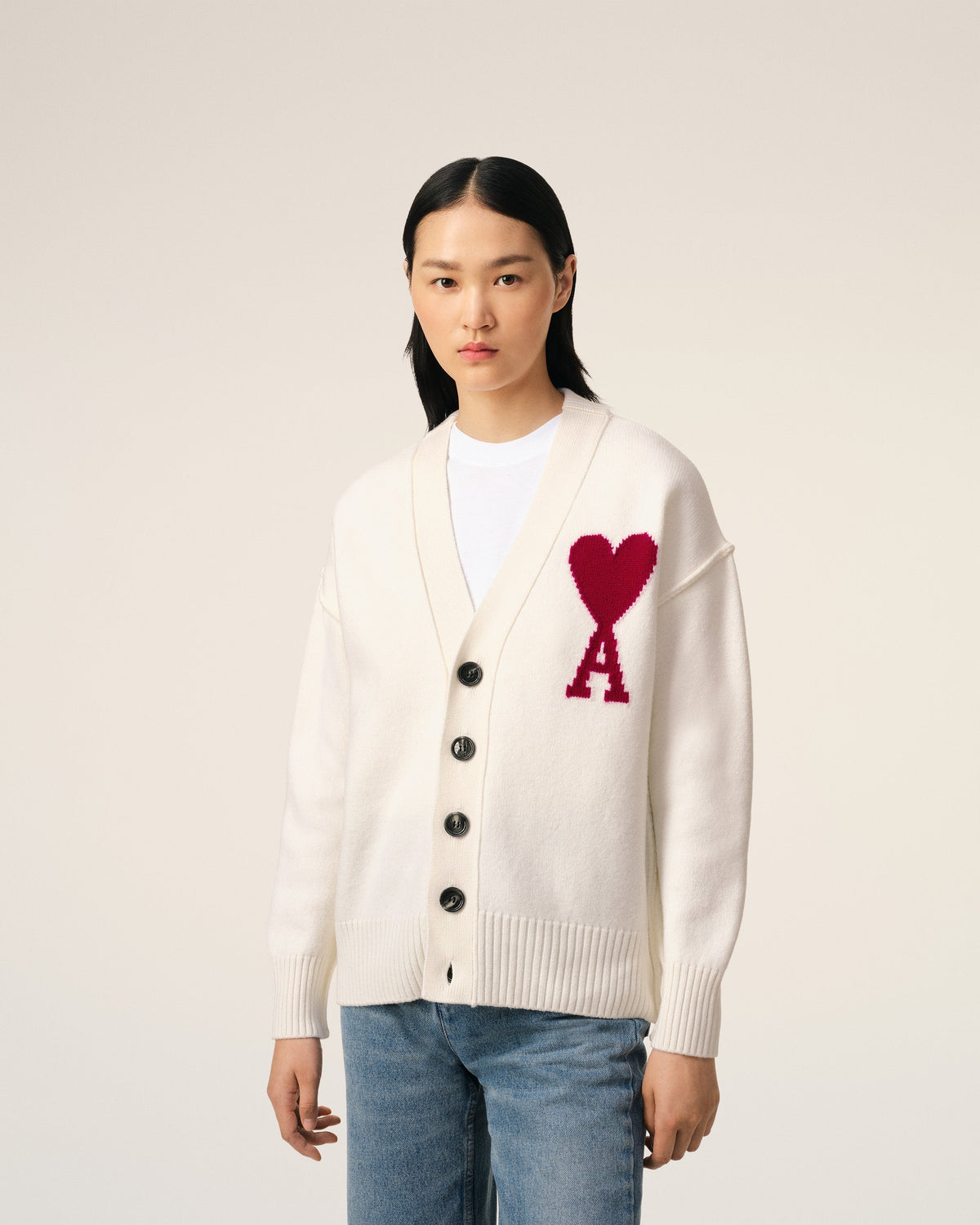 White Wool Ami de Coeur Cardigan