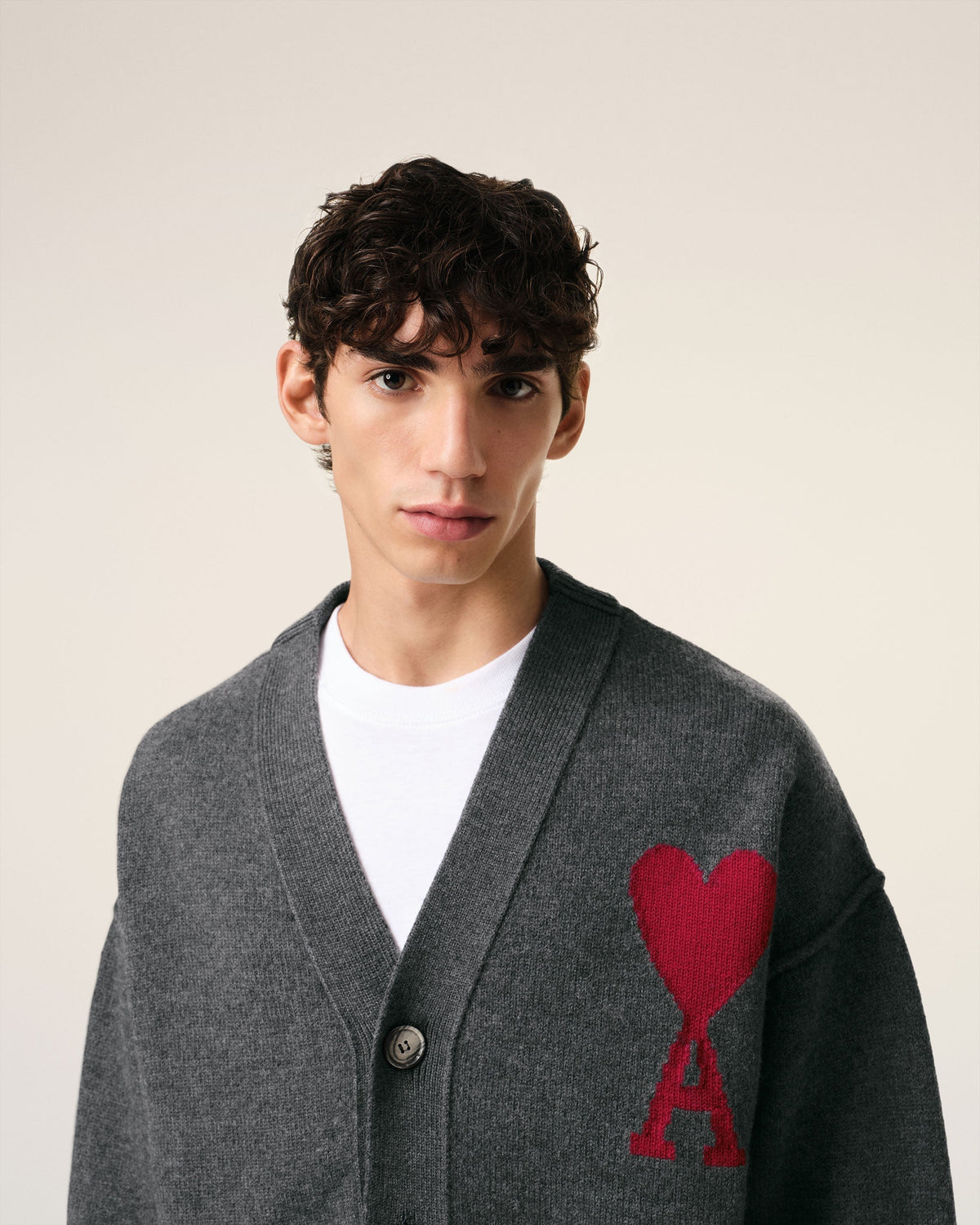 Grey Wool Ami de Coeur Cardigan