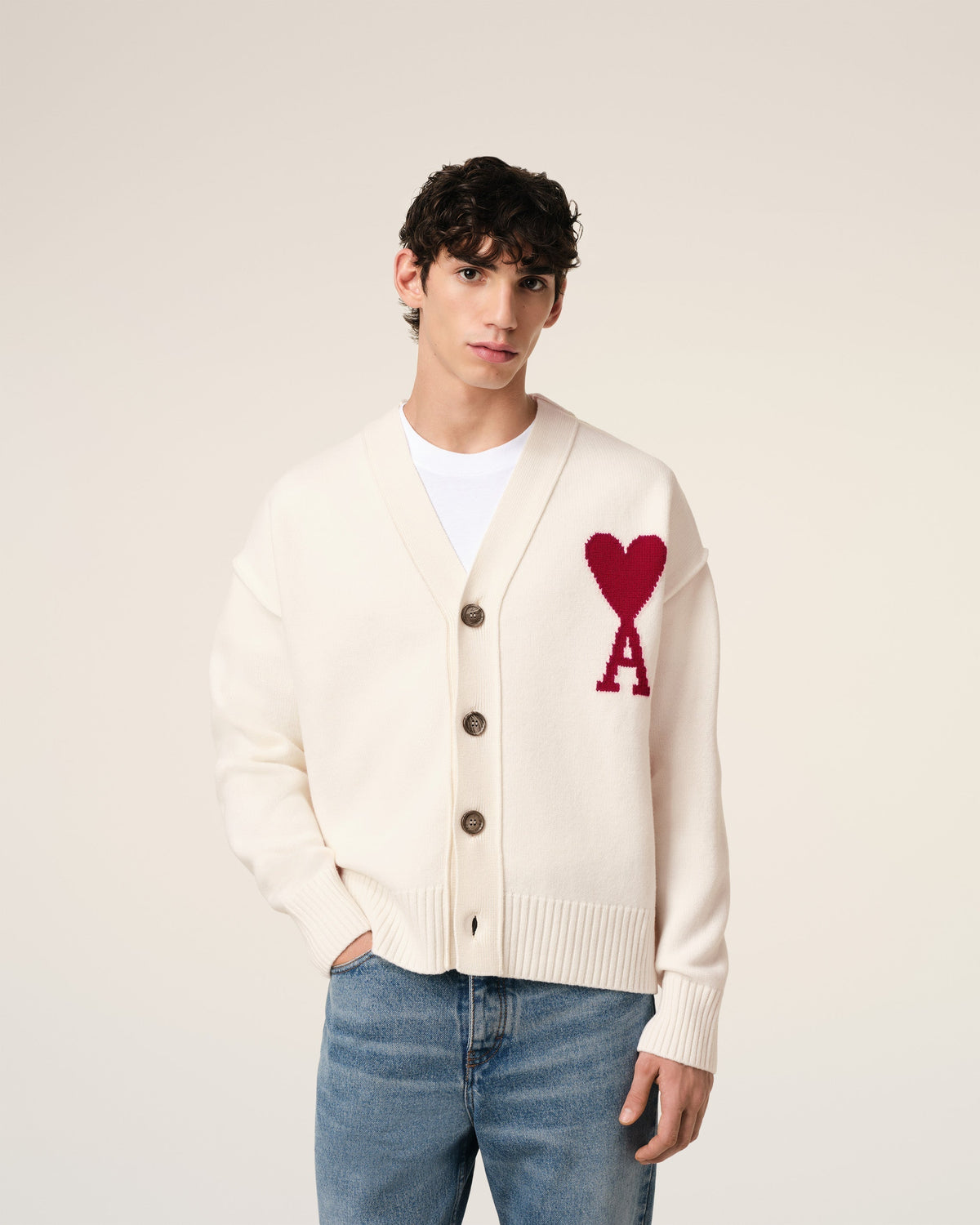 White Wool Ami de Coeur Cardigan