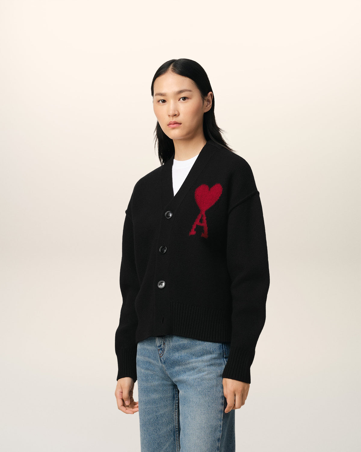 Black Wool Ami de Coeur Cardigan