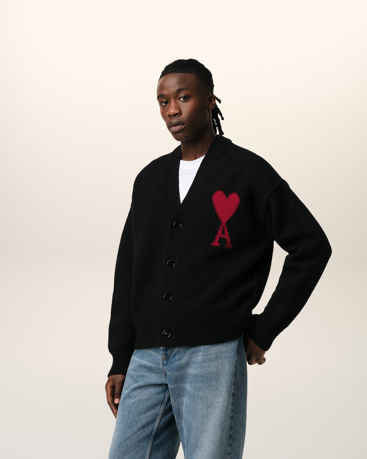 Black Wool Ami de Coeur Cardigan