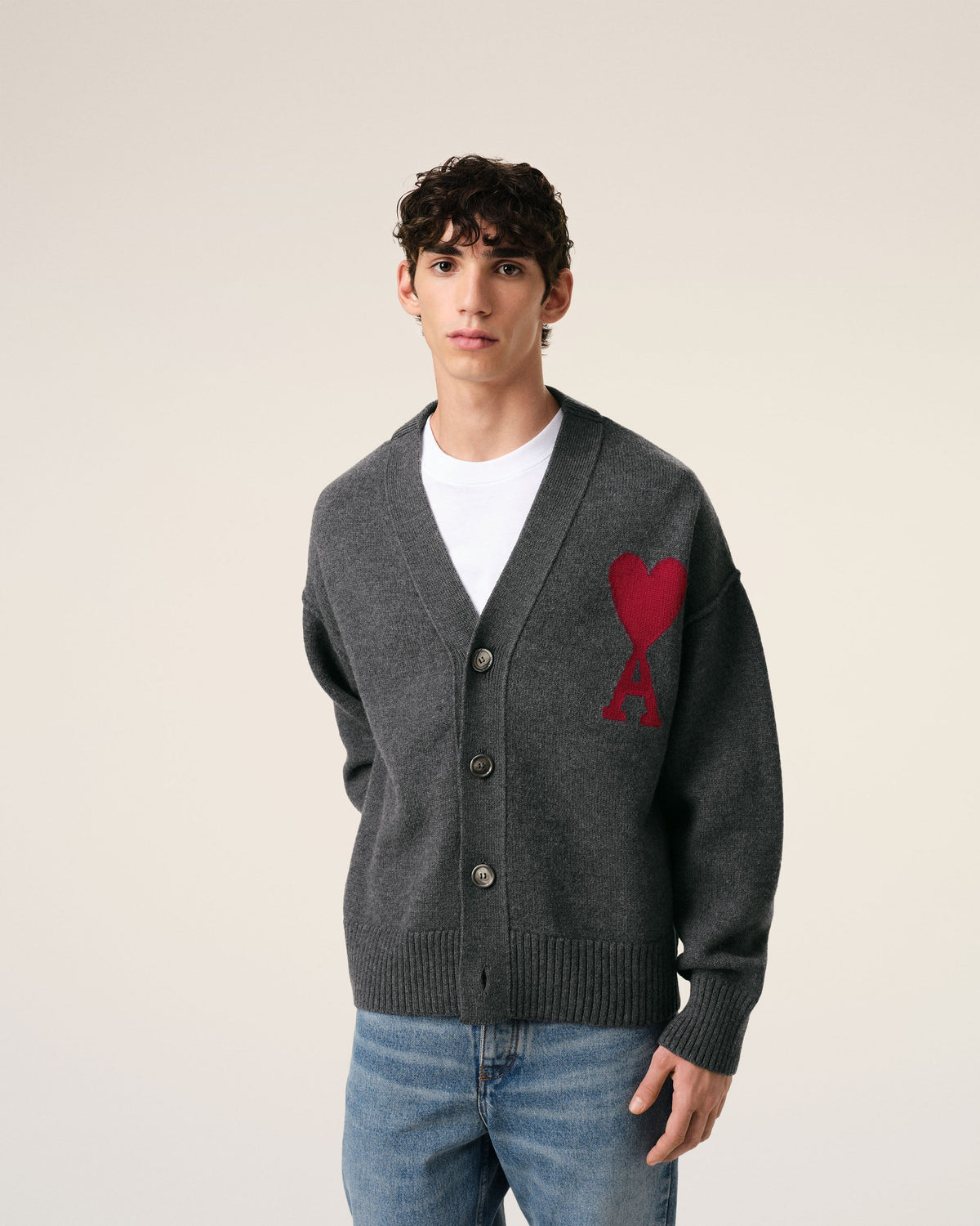 Grey Wool Ami de Coeur Cardigan