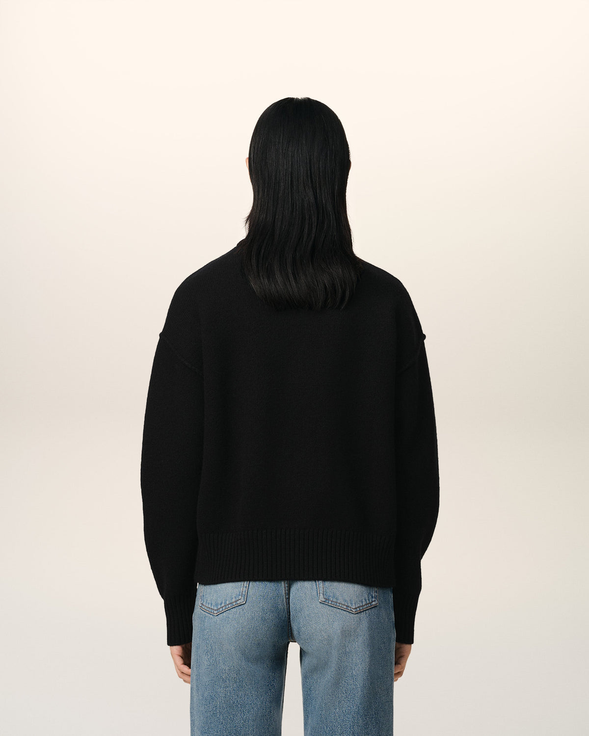 Black Wool Ami de Coeur Cardigan