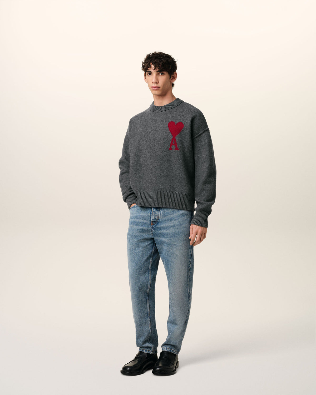 Grey Wool Ami de Coeur Sweater