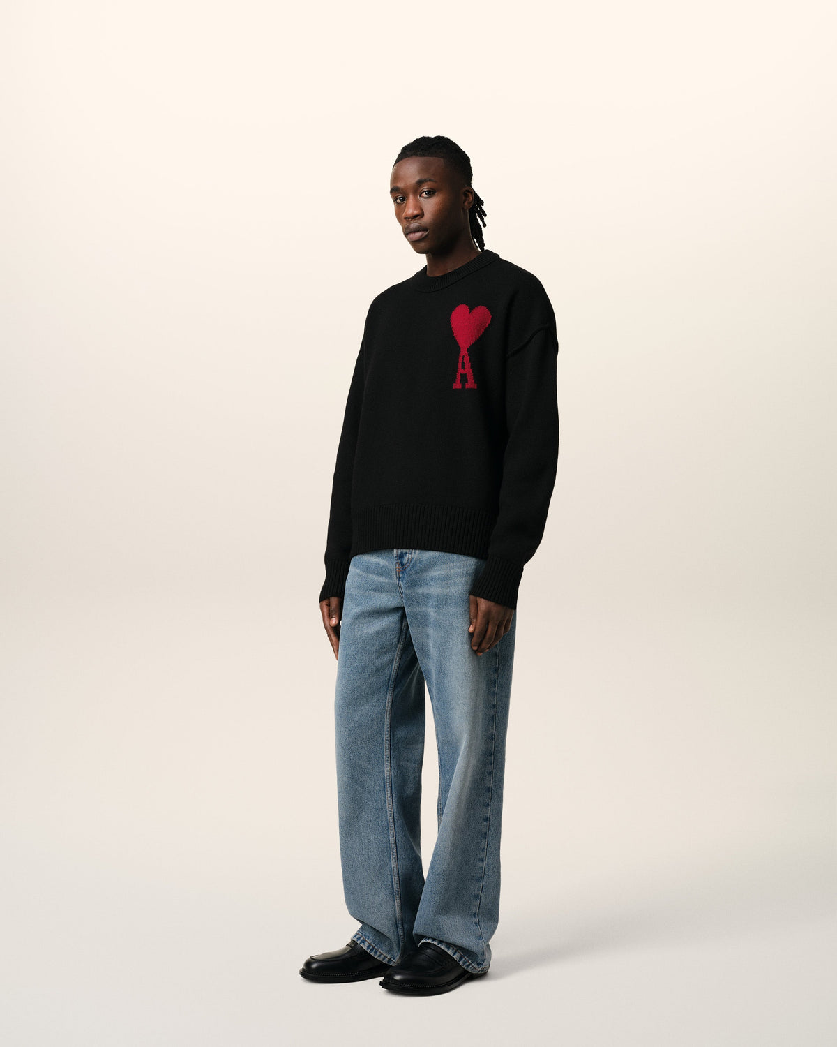 Black Wool Ami de Coeur Sweater