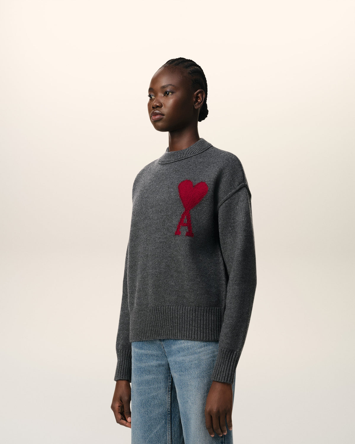 Grey Wool Ami de Coeur Sweater