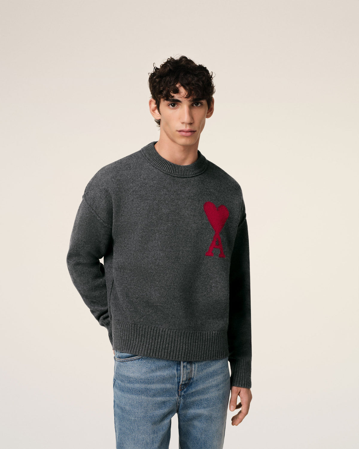 Grey Wool Ami de Coeur Sweater