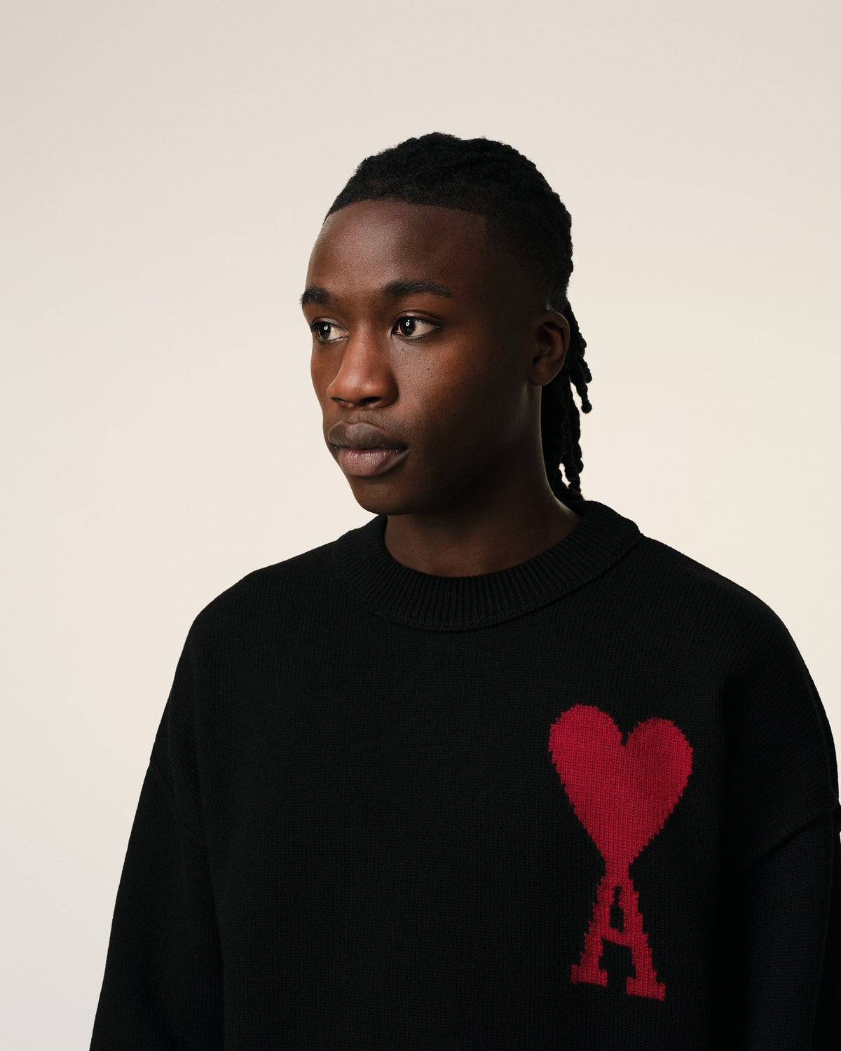 Black Wool Ami de Coeur Sweater