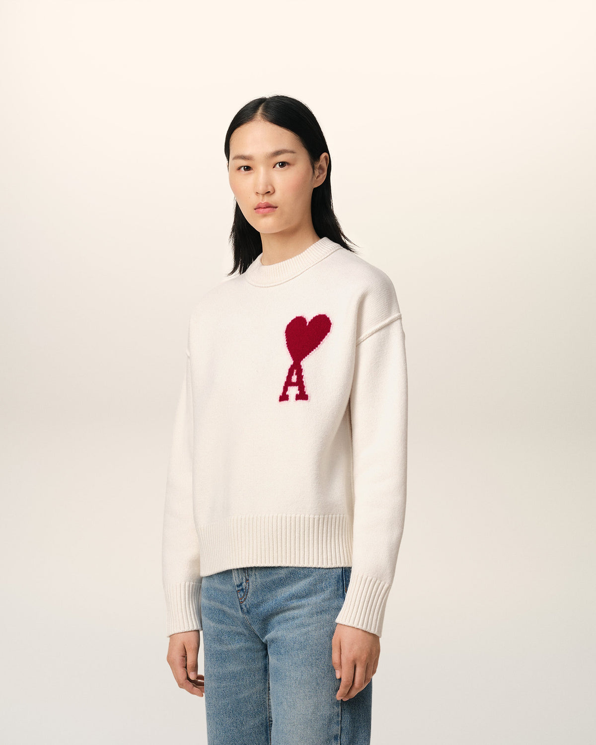 White Wool Ami de Coeur Sweater