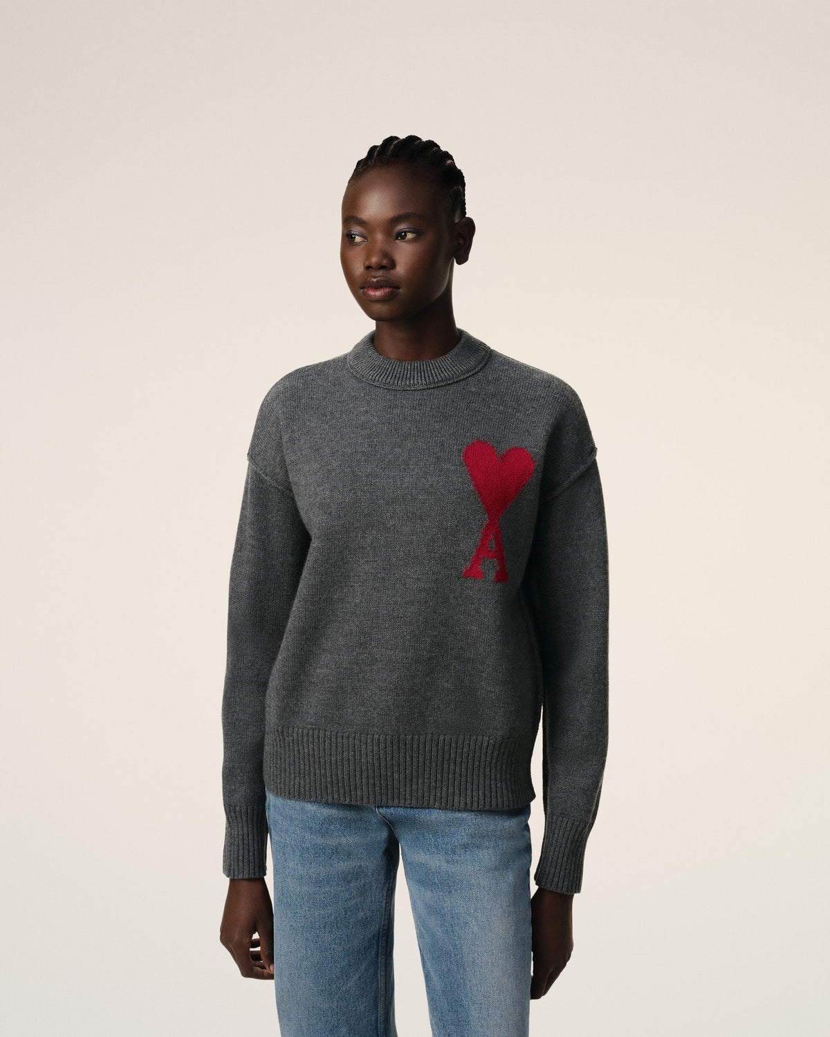 Grey Wool Ami de Coeur Sweater