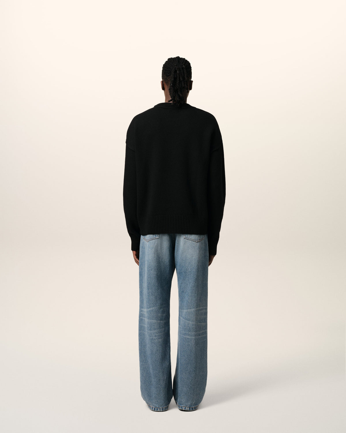 Black Wool Ami de Coeur Sweater