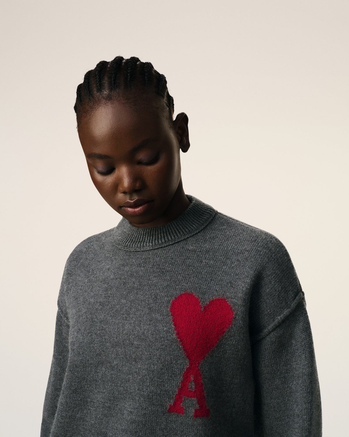 Grey Wool Ami de Coeur Sweater