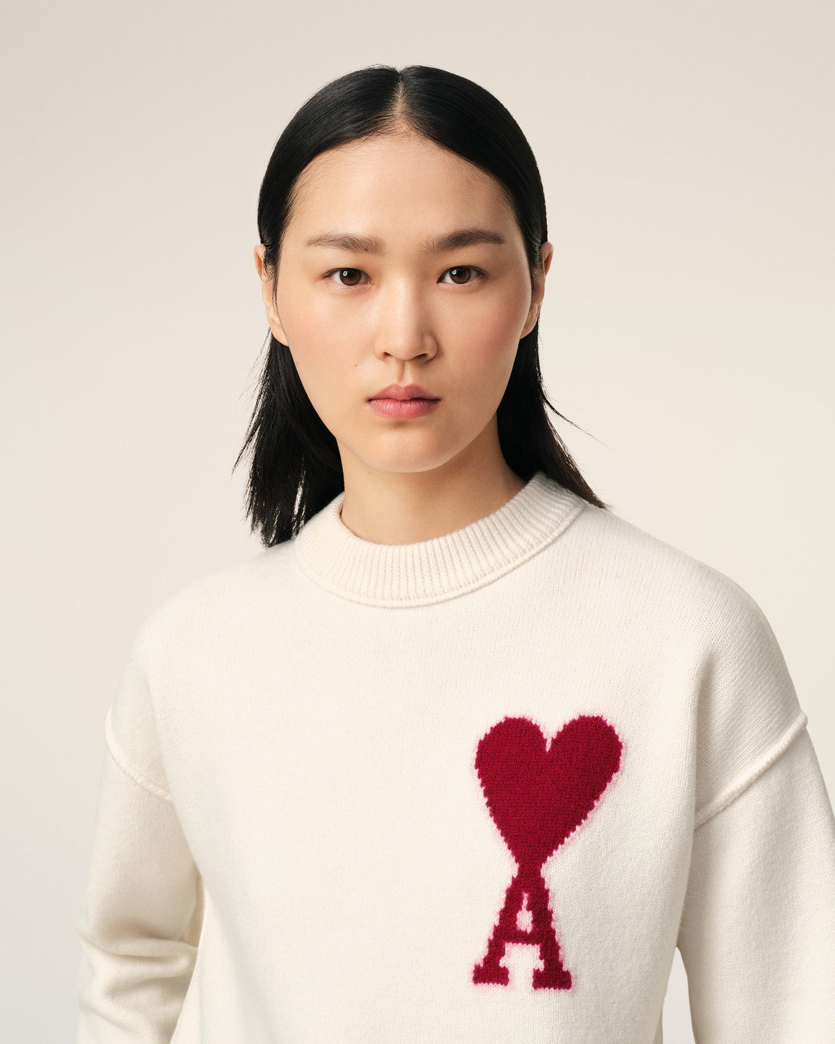 White Wool Ami de Coeur Sweater