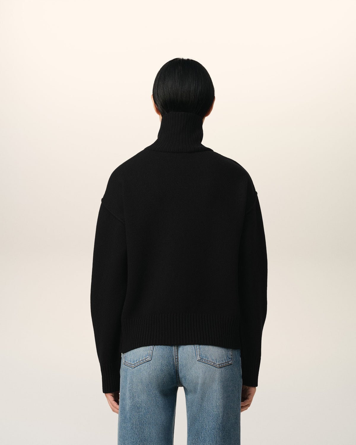 Black Wool Ami de Coeur Sweater