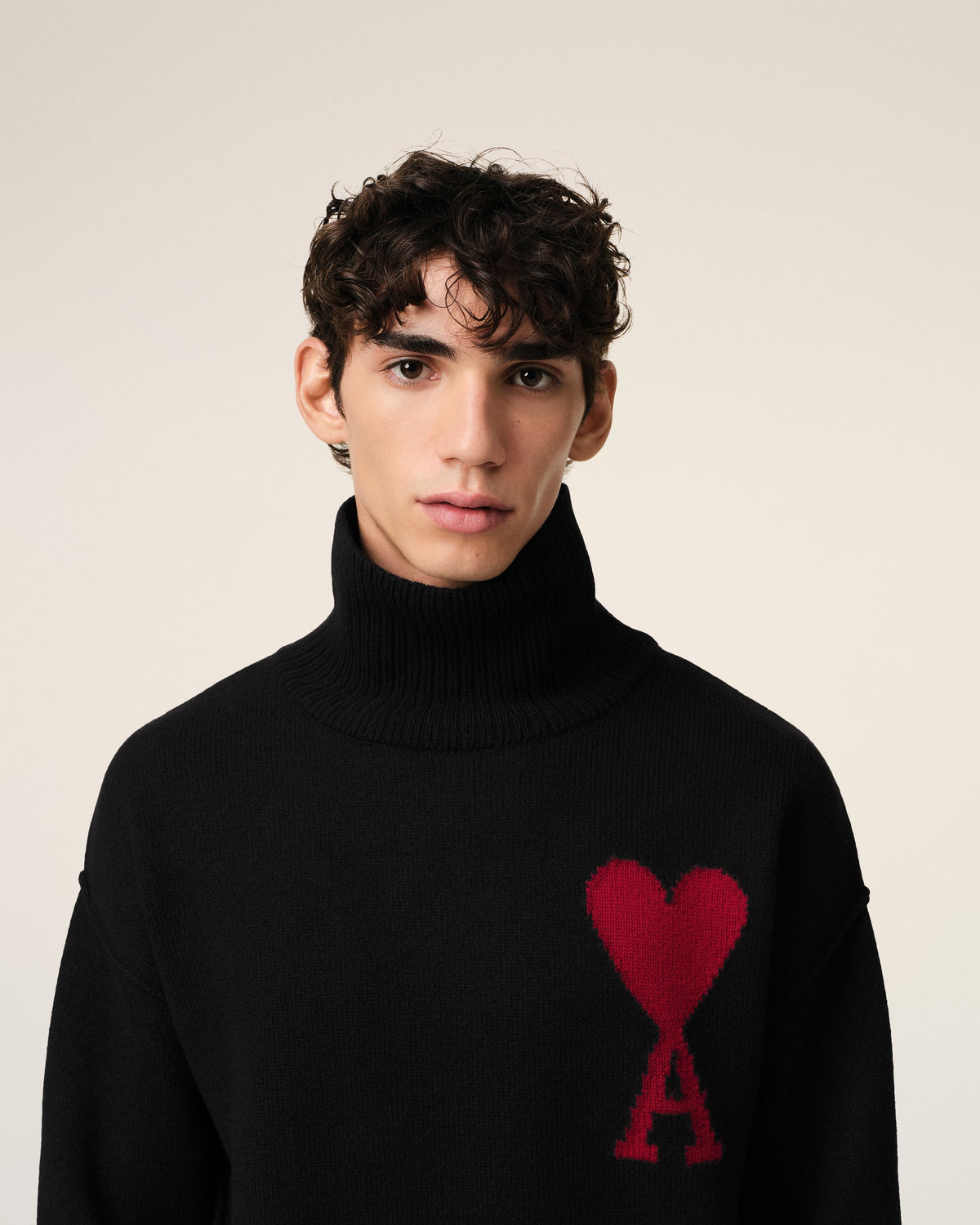 Black Wool Ami de Coeur Sweater