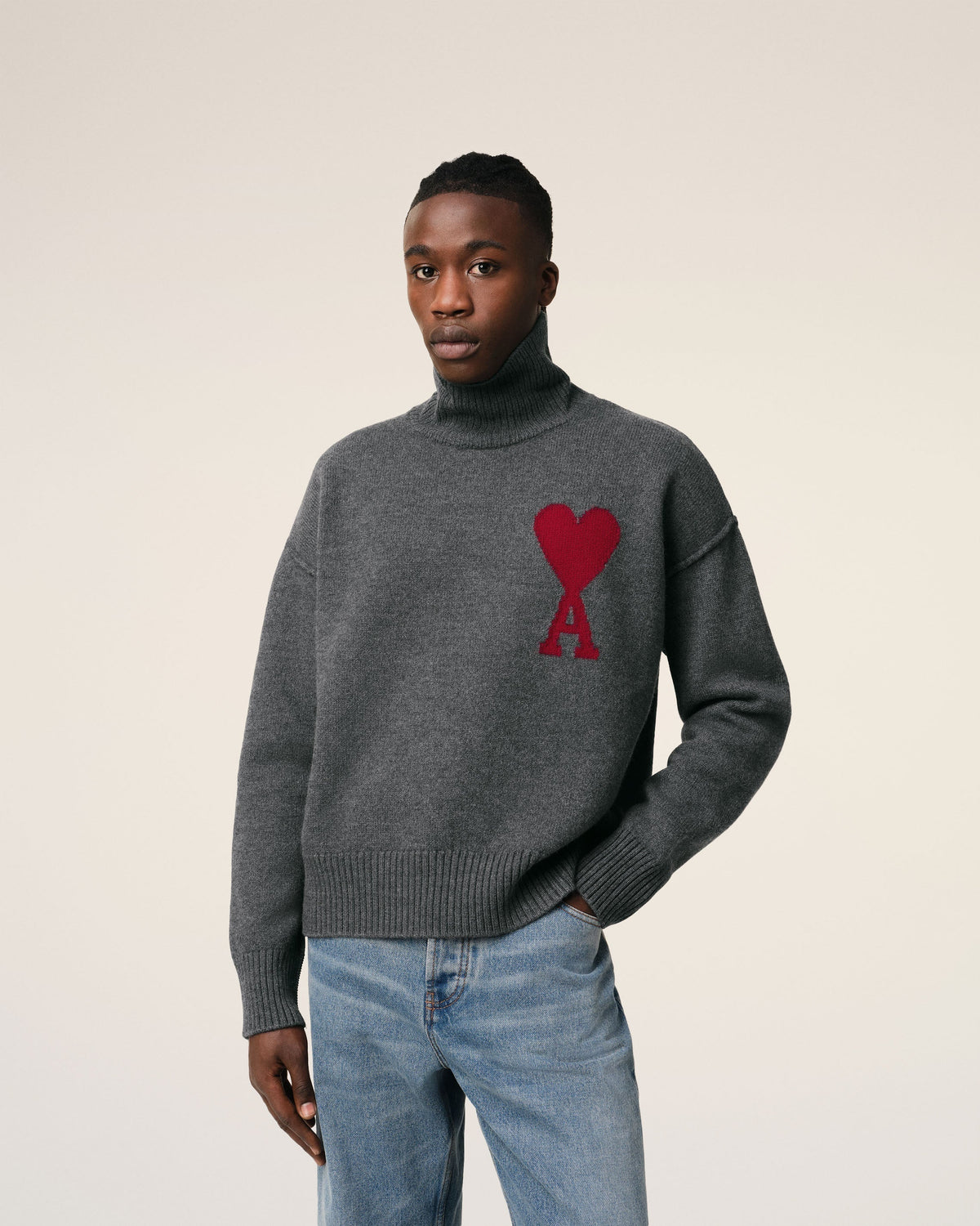 Grey Wool Ami de Coeur Sweater