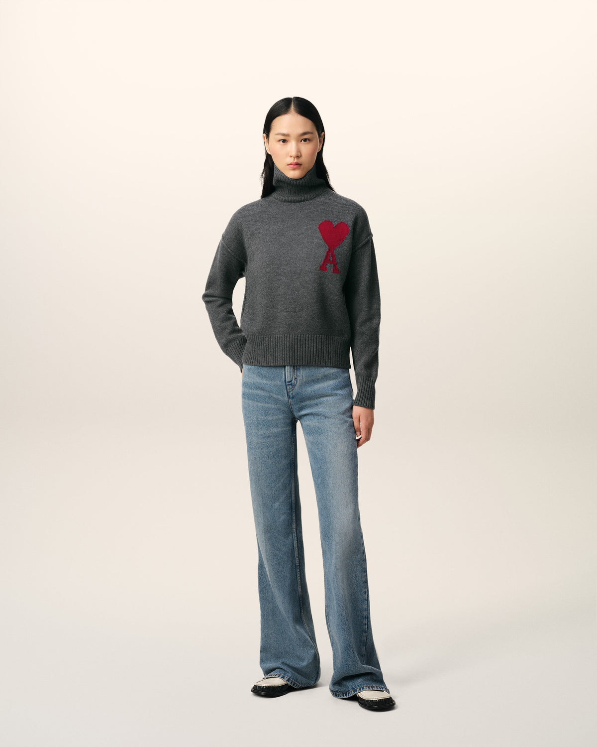 Grey Wool Ami de Coeur Sweater