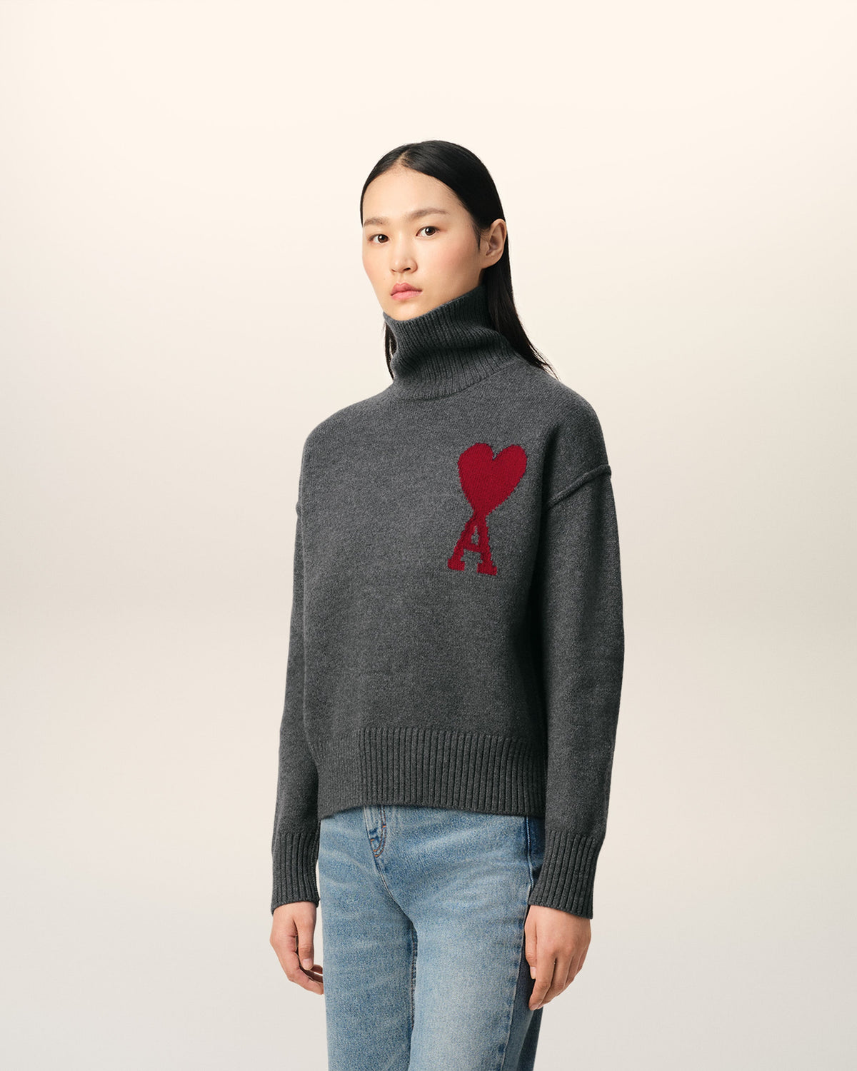 Grey Wool Ami de Coeur Sweater