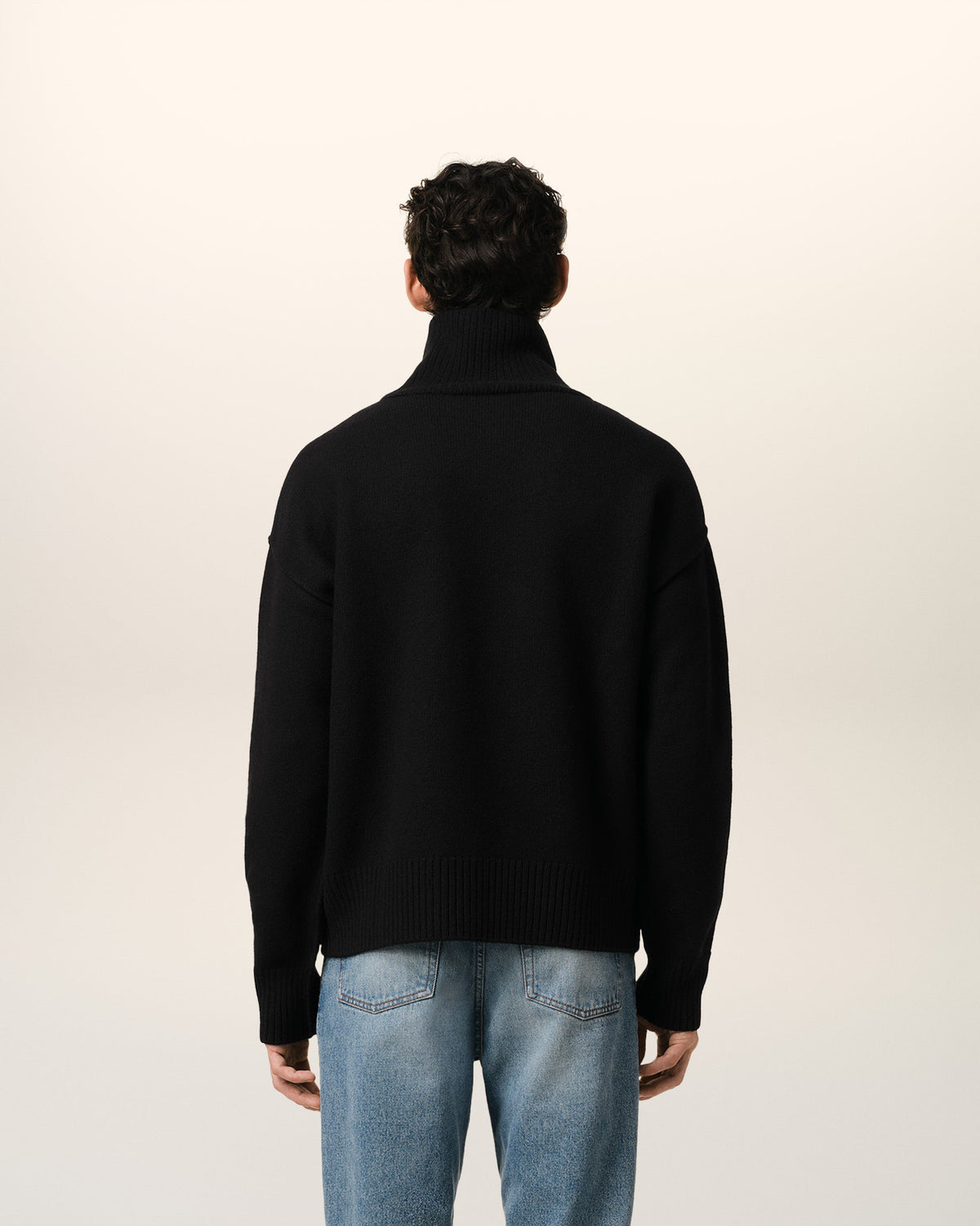Black Wool Ami de Coeur Sweater