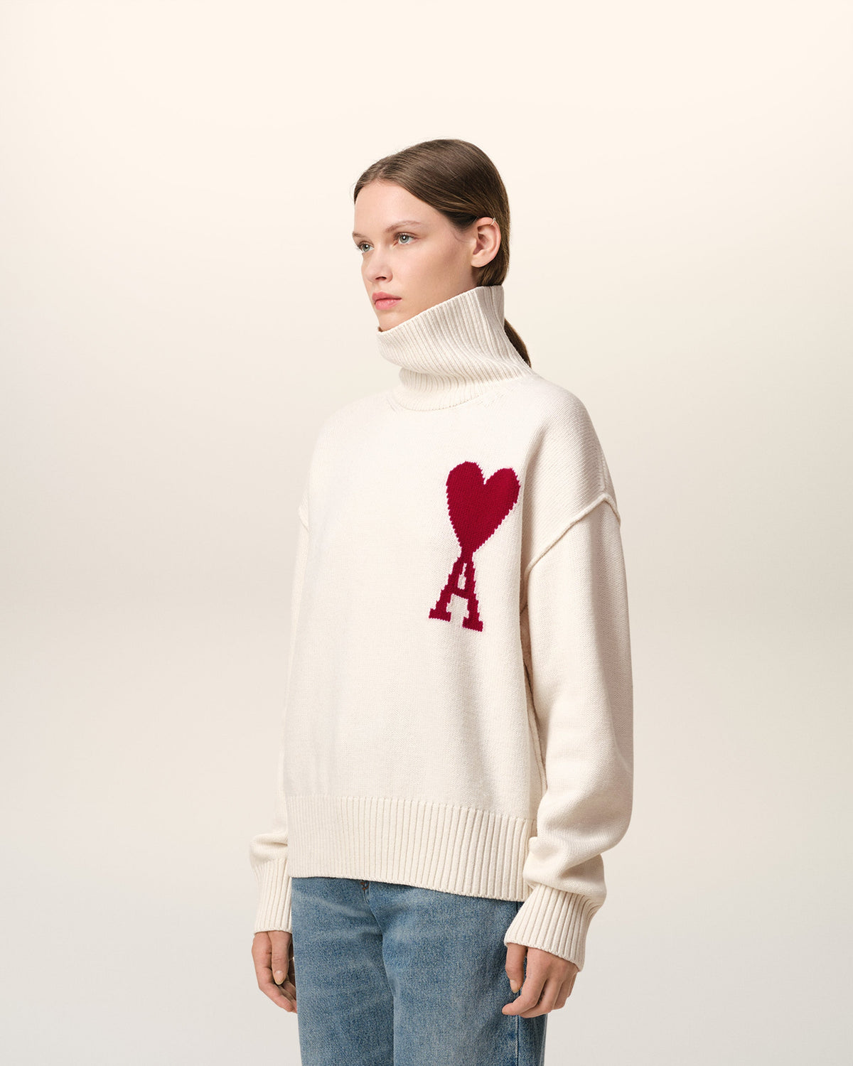 White Wool Ami de Coeur Sweater