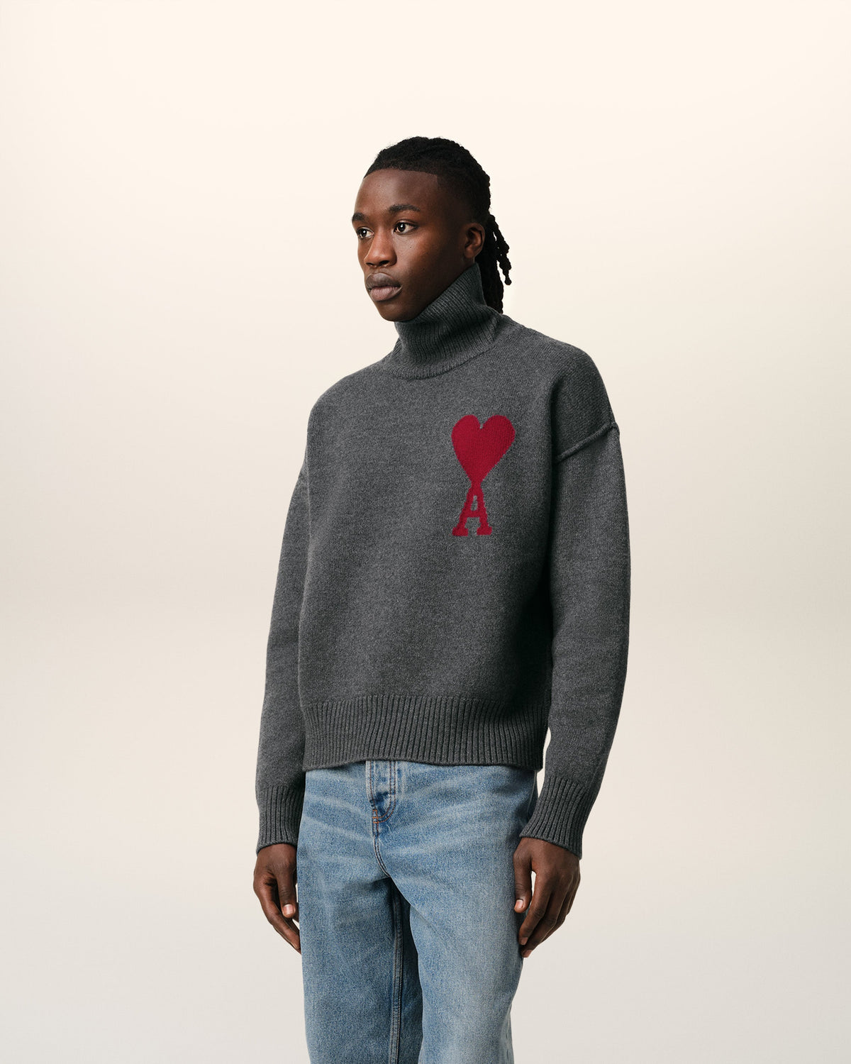 Grey Wool Ami de Coeur Sweater