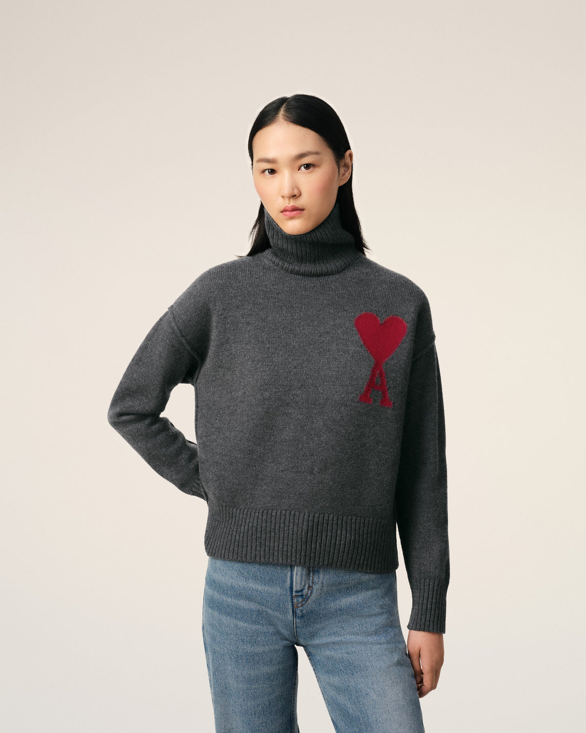 Grey Wool Ami de Coeur Sweater