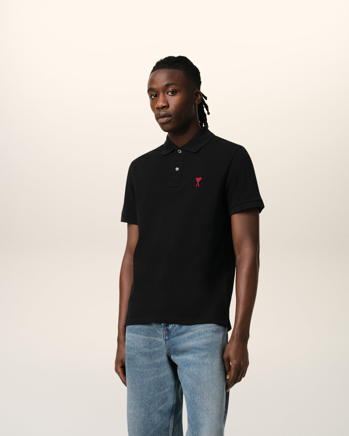 Black Organic Cotton Ami De Coeur Polo Shirt