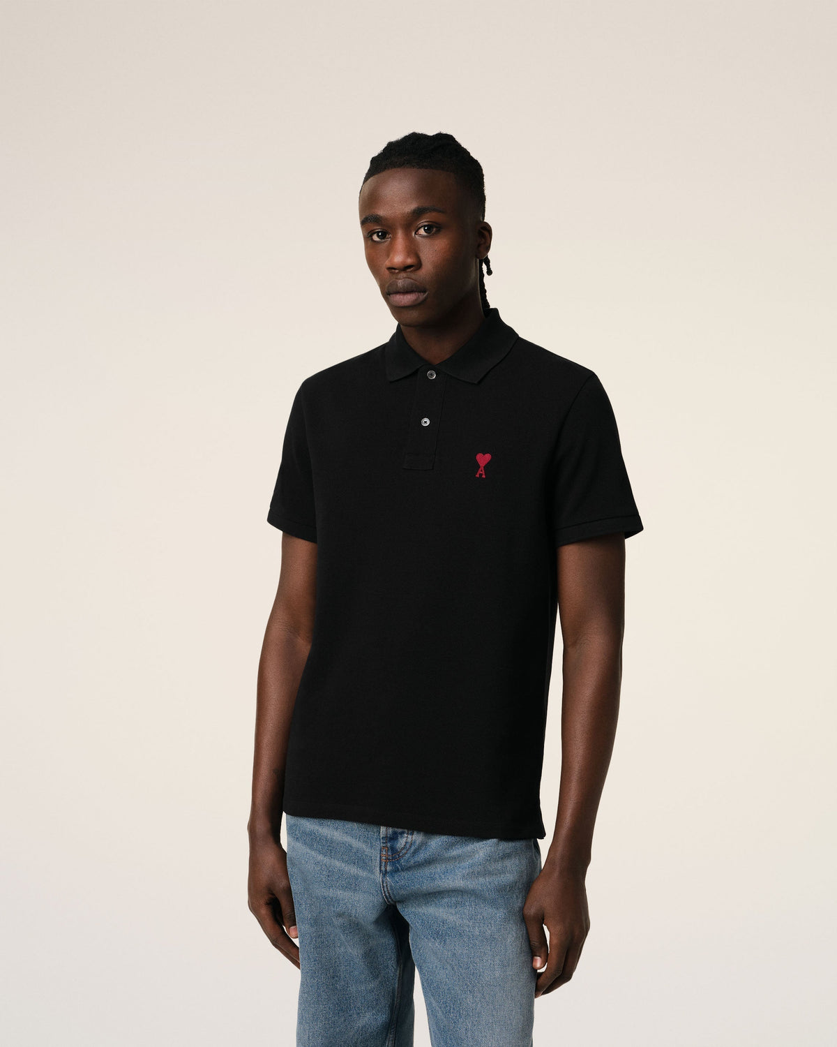 Black Organic Cotton Ami De Coeur Polo Shirt