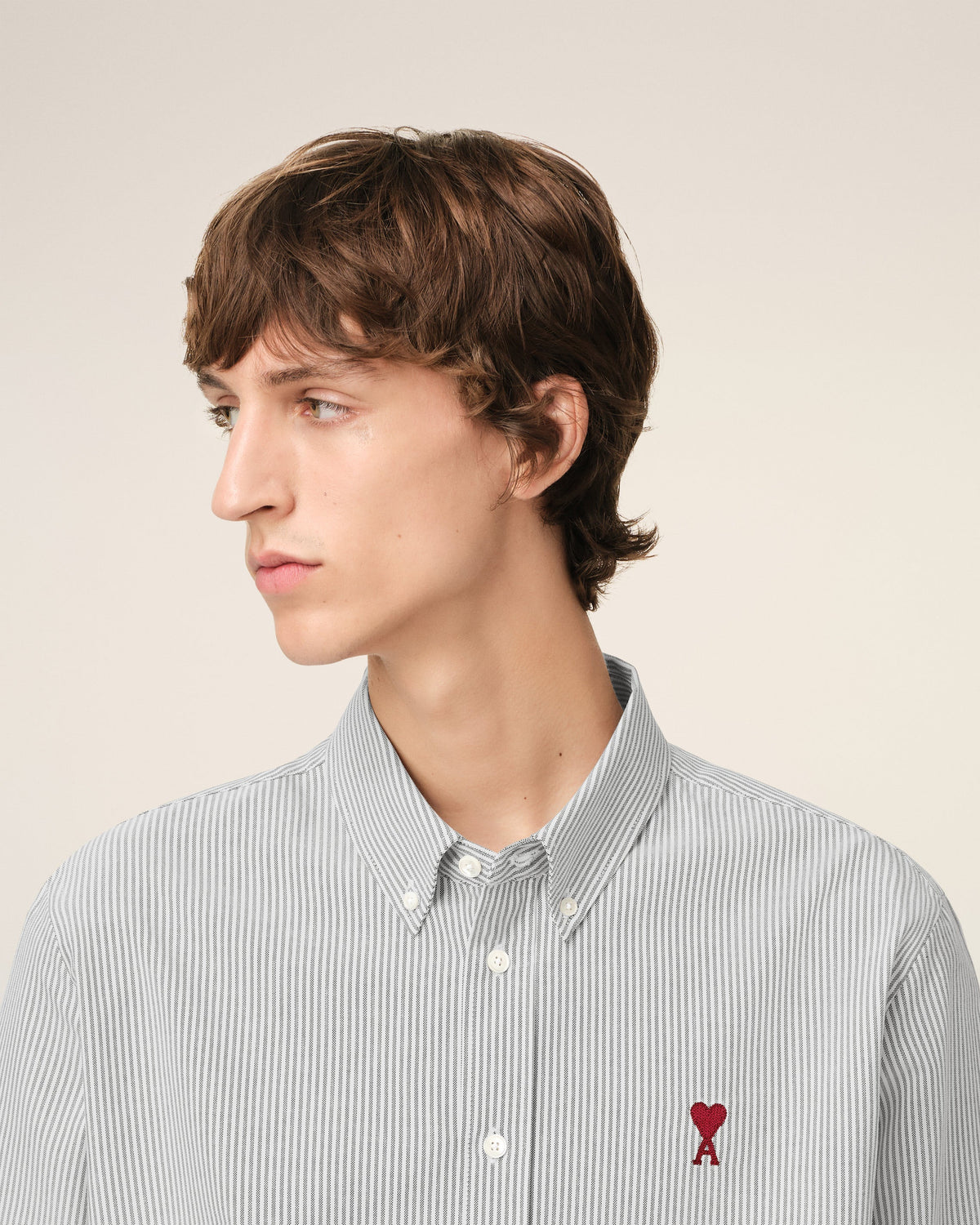 Grey Cotton Button Down Ami De Coeur Shirt