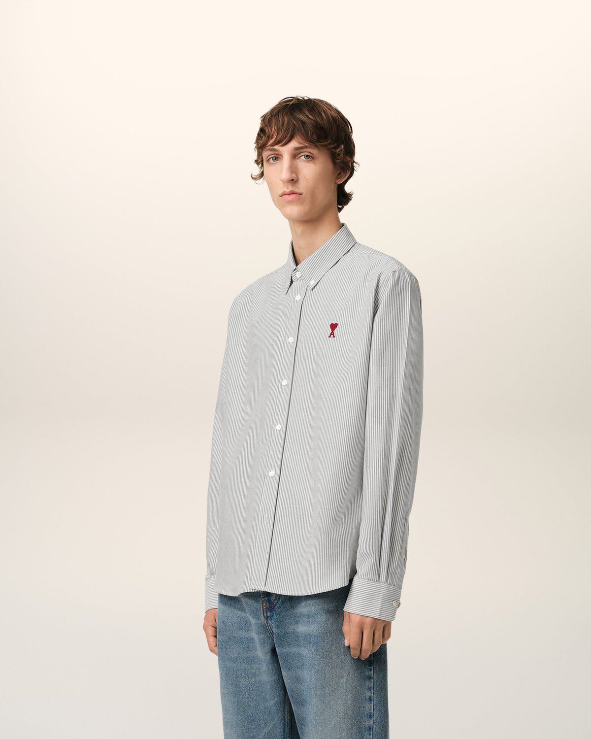 Grey Cotton Button Down Ami De Coeur Shirt