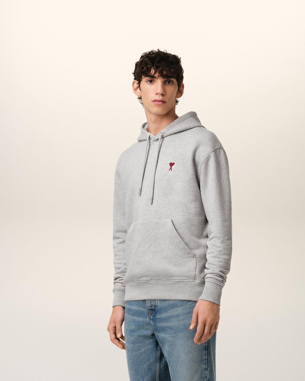 Grey Cotton Ami de Coeur Hoodie