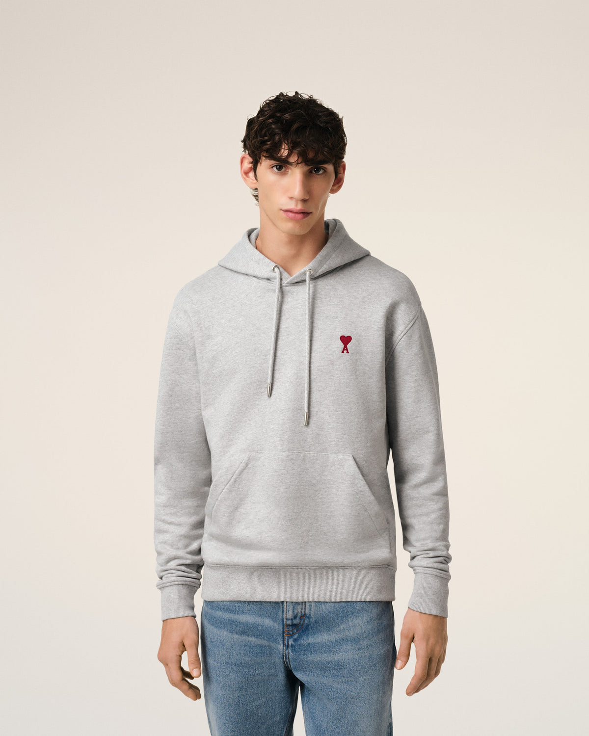 Grey Cotton Ami de Coeur Hoodie