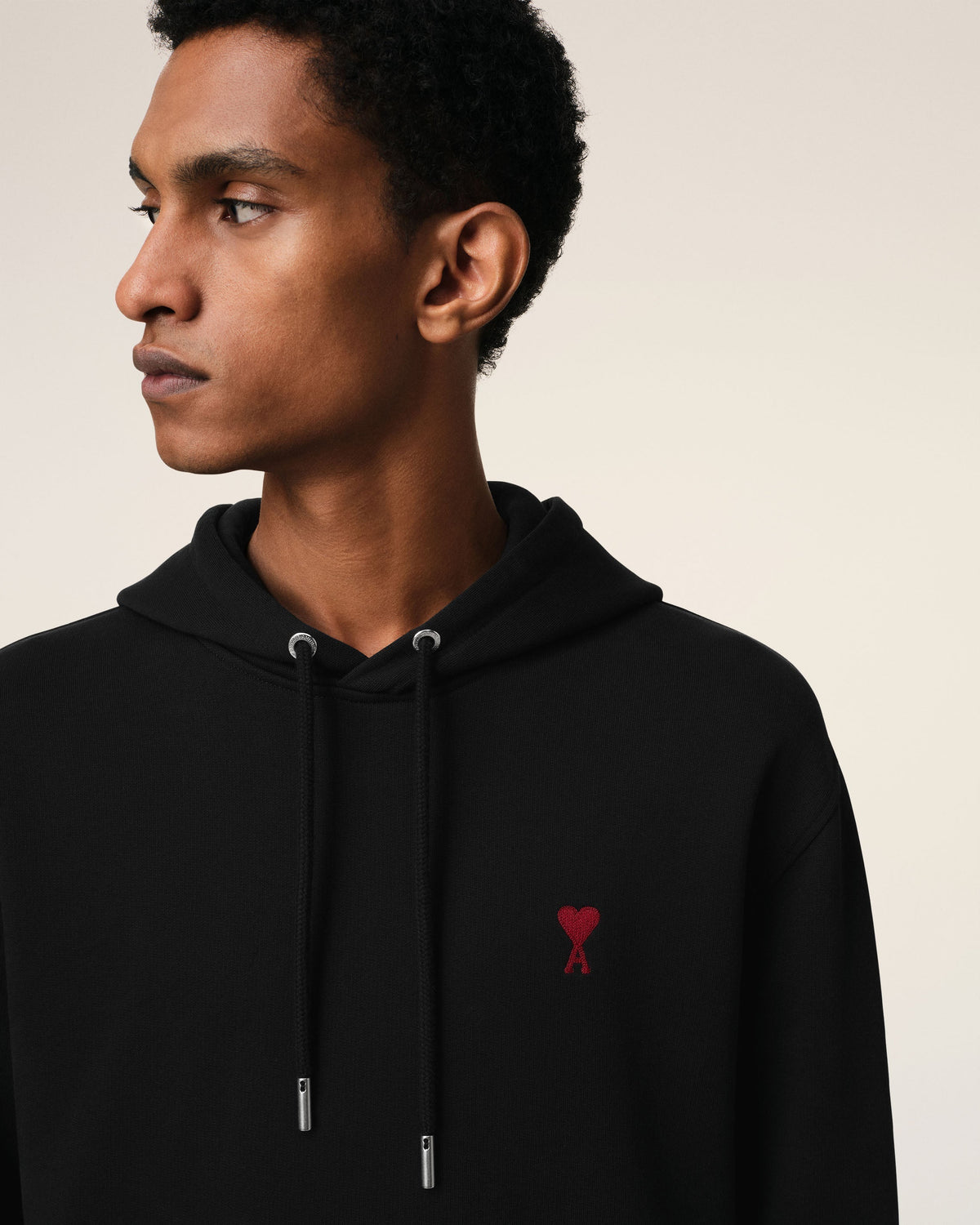 Black Organic Cotton  Ami De Coeur Hoodie