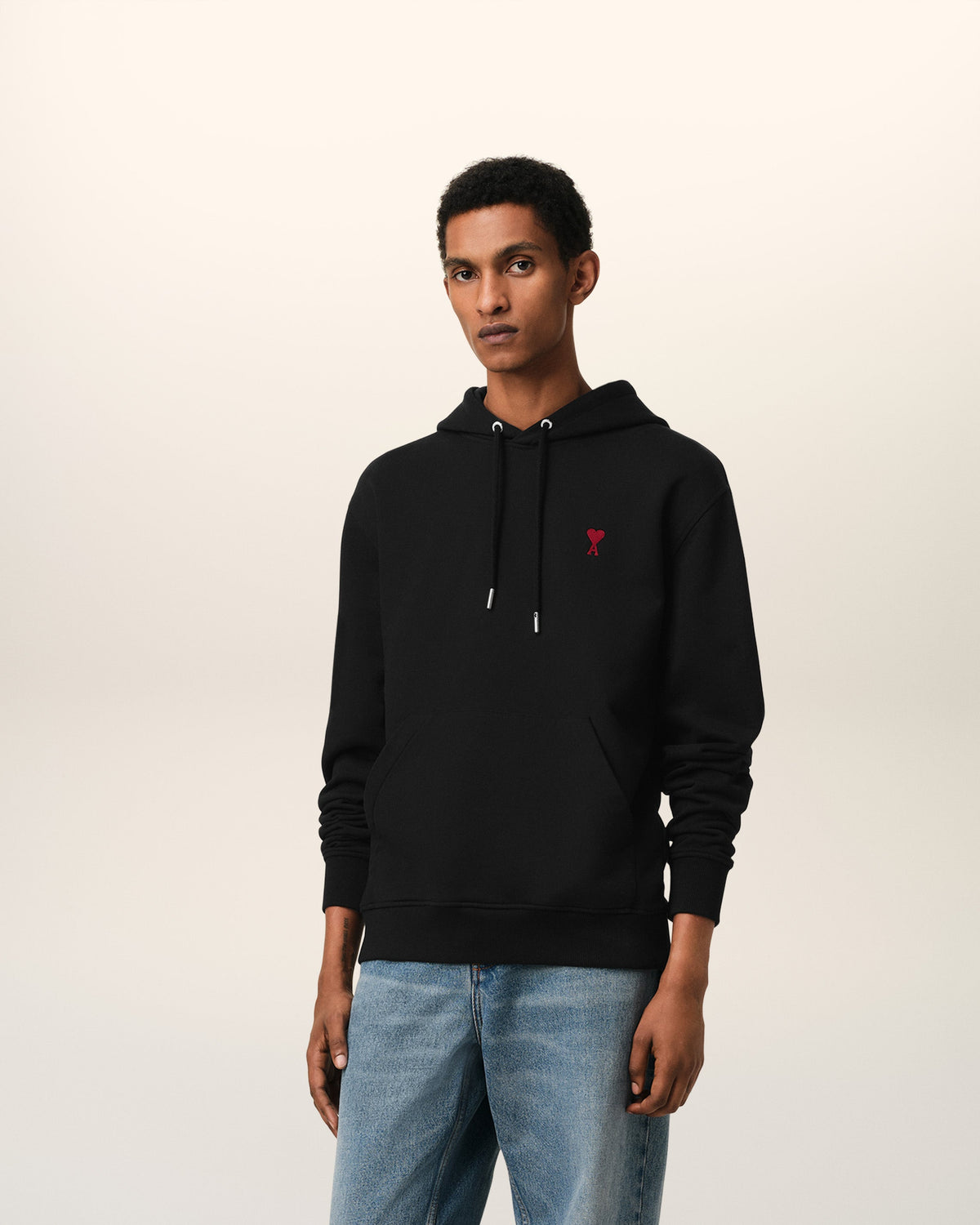 Black Organic Cotton  Ami De Coeur Hoodie