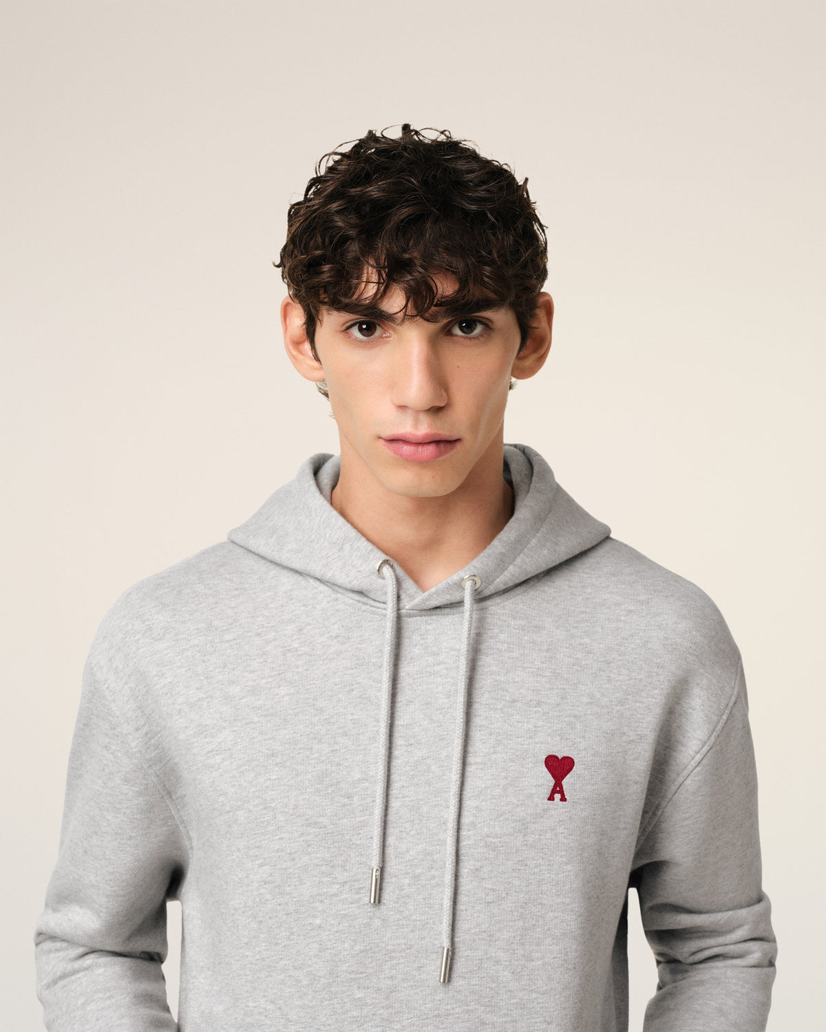 Grey Cotton Ami de Coeur Hoodie