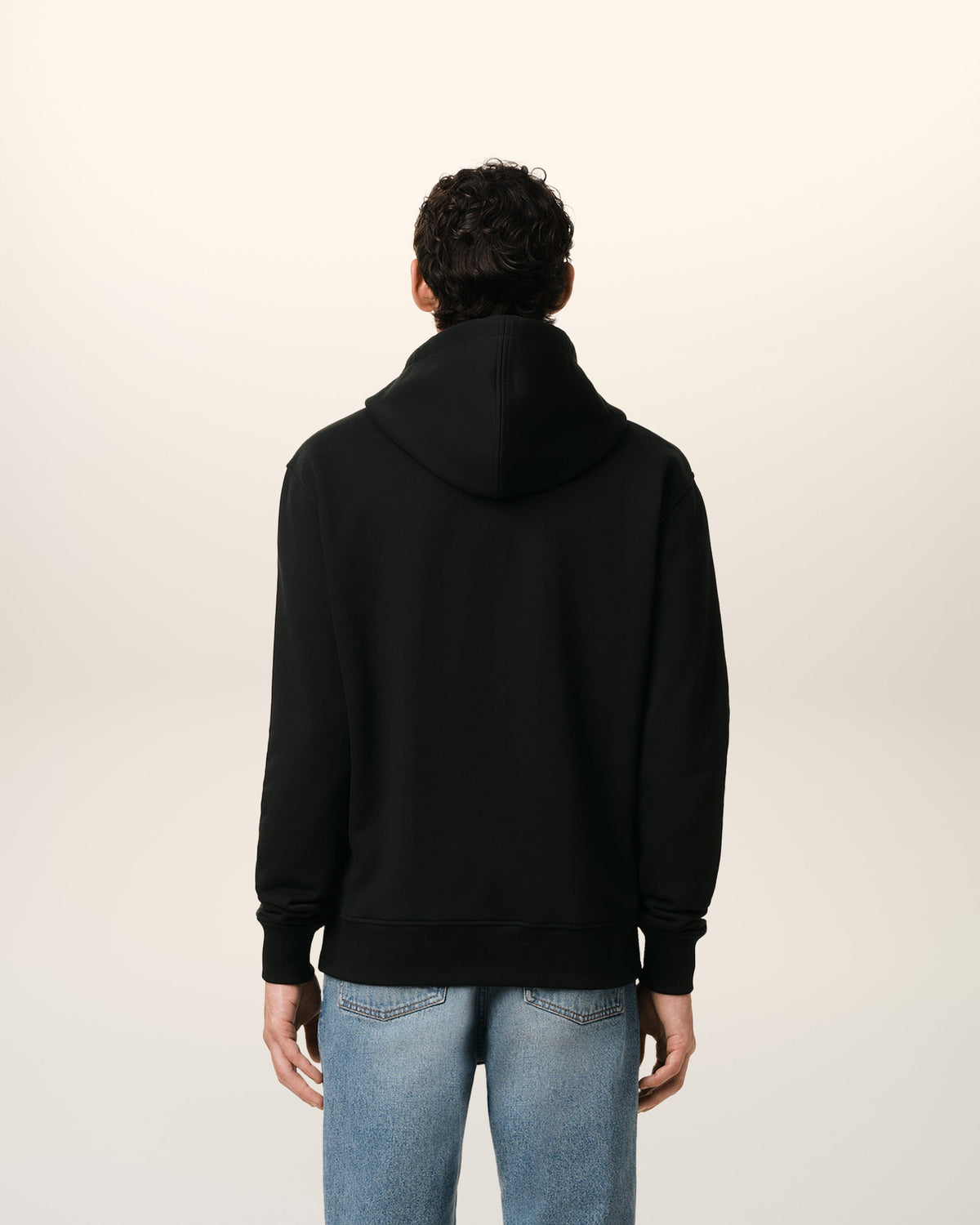 Black Organic Cotton Ami De Coeur Zipped Hoodie