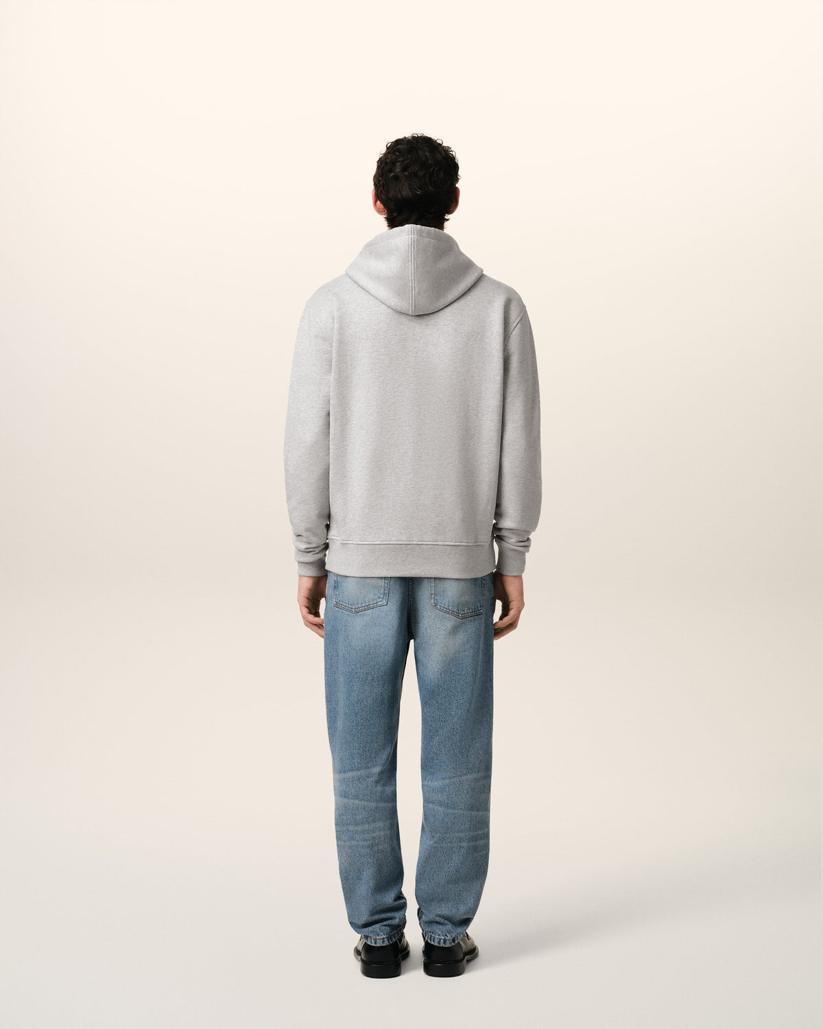 Grey Cotton Ami de Coeur Zipped Hoodie
