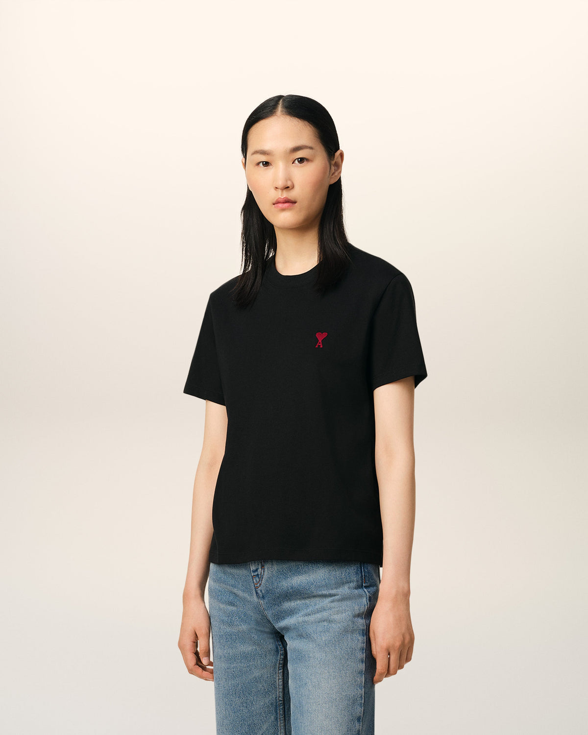 Black Organic Cotton  Ami De Coeur T-shirt
