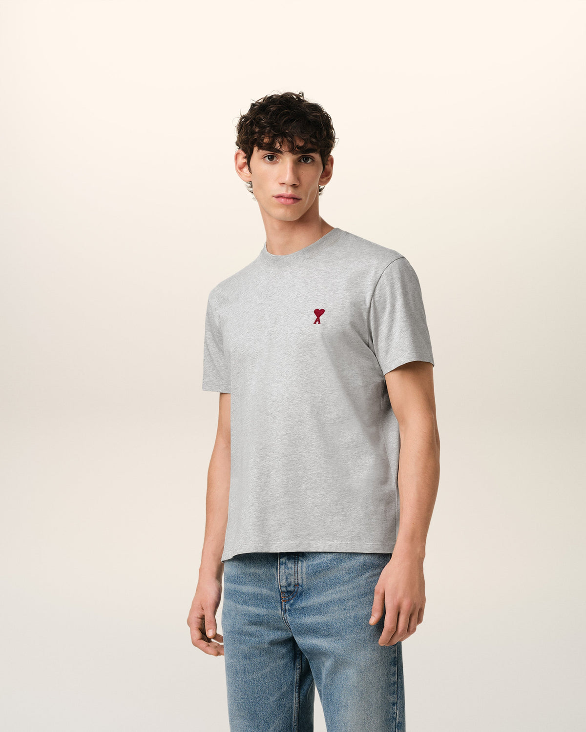 Grey Cotton Ami de Coeur T-Shirt